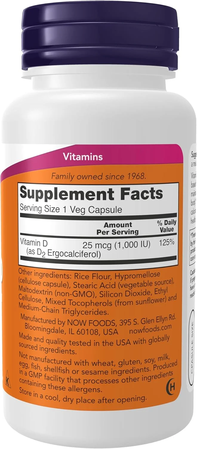 Now Foods - Vitamin D Vegetarian Dry 1000 Iu 120 Capsules