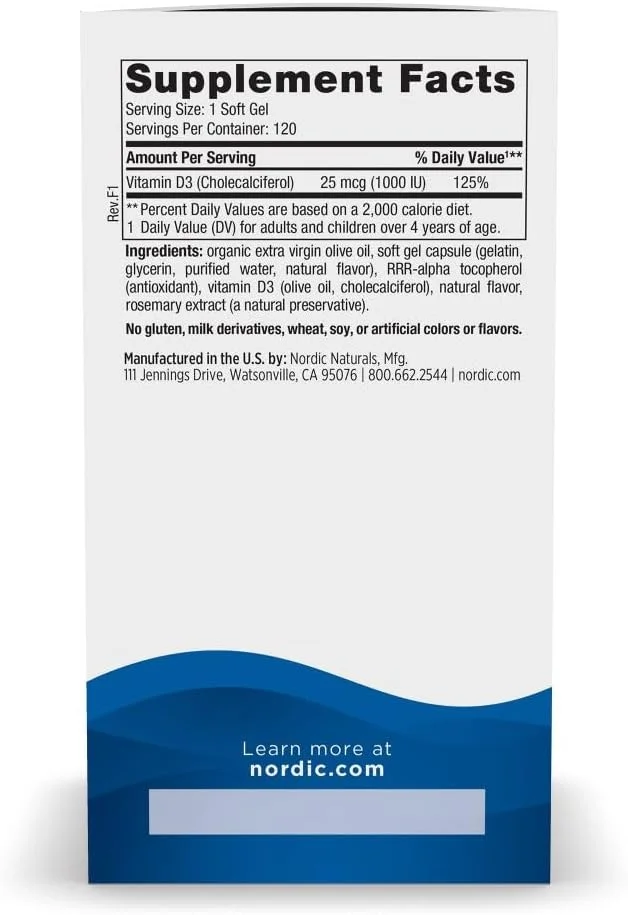 نوردیک نچرالز ویتامین D3 1000، پرتقال - 1000 واحد بین المللی ویتامین D3 - 120 مینی سافت ژل - پشتیبانی از سلامت استخوان ها، خلق و خو و عملکرد سیستم ایمنی - غیر GMO - 120 سروینگ نوردیک نچرالز ویتامین D3 1000، پرتقال - 1000 واحد بین المللی ویتامین D3 - 120 مینی سافت ژل - پشتیبانی از سلامت استخوان ها، خلق و خو و عملکرد سیستم ایمنی - غیر GMO - 120 سروینگ