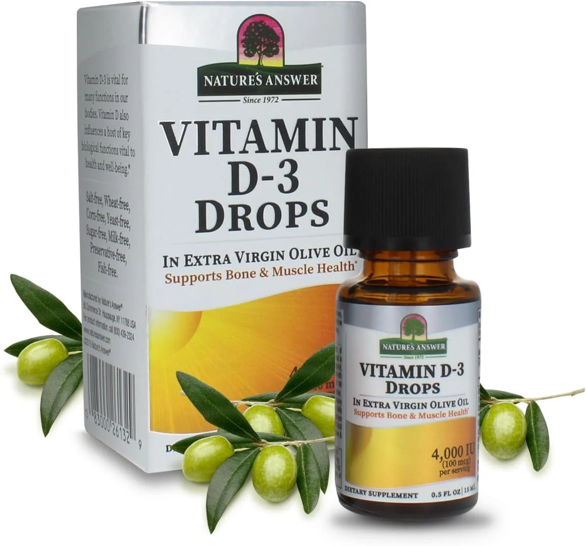 قطره ویتامین D3 پلاتینیوم Nature's Answer، 4000 واحد بین المللی، 15 میلی لیتر، بسته 2 عددی