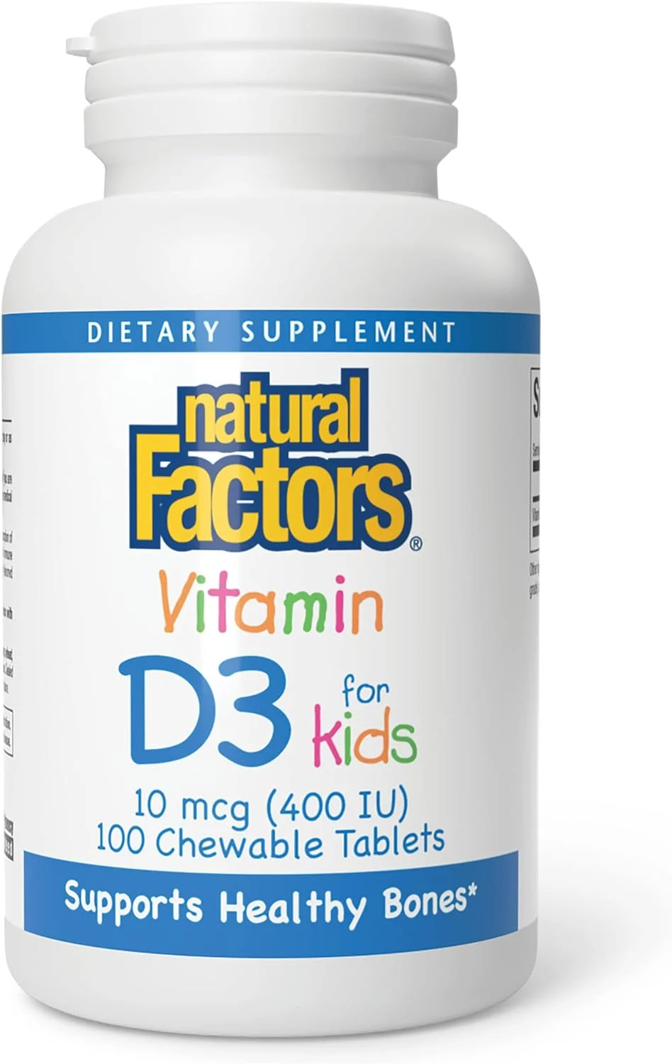 نچرال فاکتورز، ویتامین D3 برای کودکان، طعم توت فرنگی، 400 واحد بین المللی، 100 قرص جویدنی