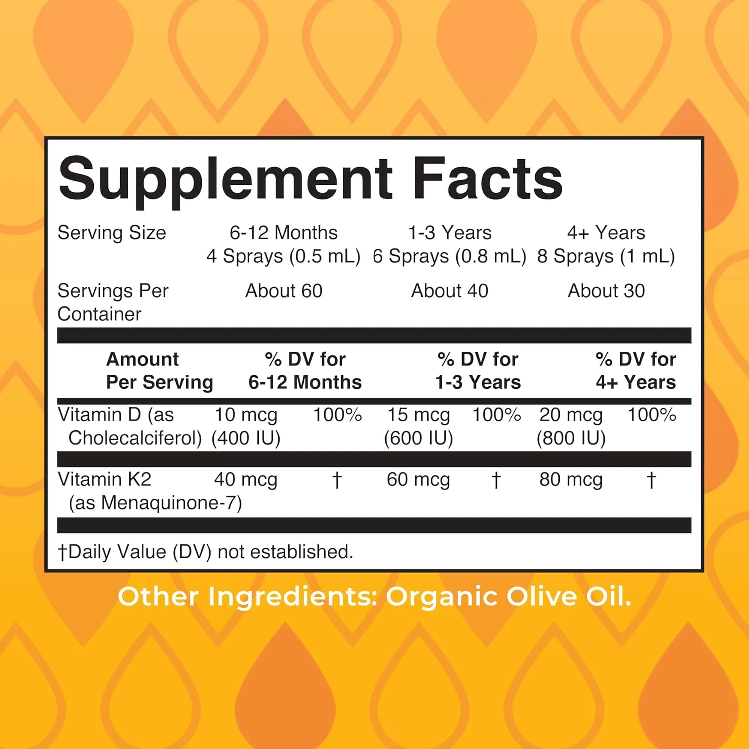 اسپری مایع ویتامین D3 K2 ارگانیک MaryRuth | مکمل برای بزرگسالان و کودکان | جذب کلسیم و استخوان های قوی | وگان | غیر GMO | بدون گلوتن | 1 اونس مایع