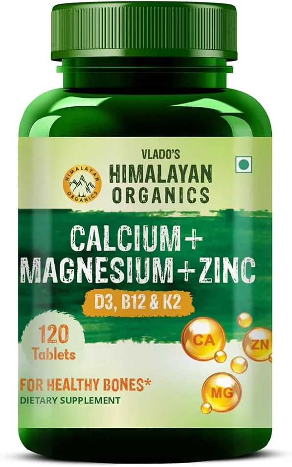 هیمالین ارگانیکس کلسیم منیزیم زینک ویتامین D3، B12 و K - 120 قرص گیاهی | مکمل برای زنان و مردان، برای سلامت استخوان و حمایت از مفاصل هیمالین ارگانیکس کلسیم منیزیم زینک ویتامین D3، B12 و K - 120 قرص گیاهی | مکمل برای زنان و مردان، برای سلامت استخوان و حمایت از مفاصل