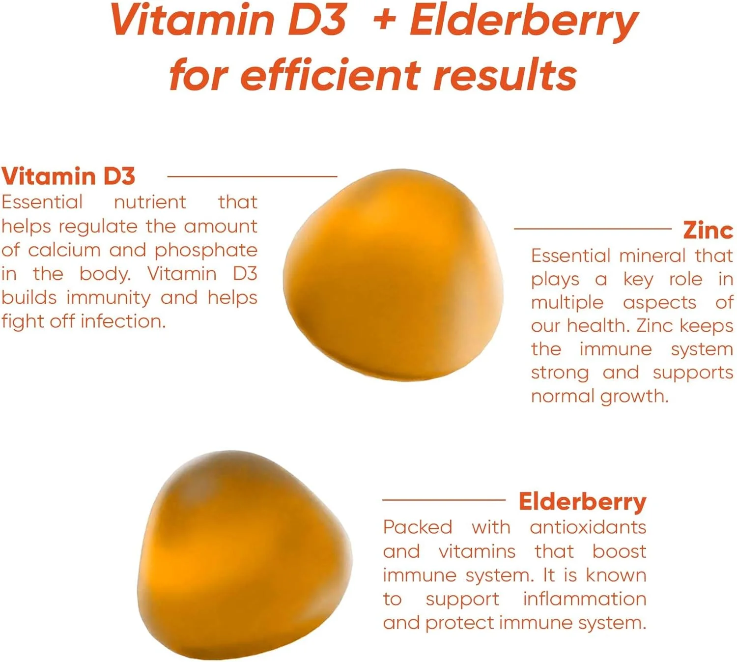 پاستیل های ویتامین بدون شکر تقویت سیستم ایمنی | 500% ارزش روزانه ویتامین D3، زینک و عصاره الدربری | برای تقویت سیستم ایمنی قوی و پوشش کمبود ویتامین D | 60 پاستیل گیاهی | طعم طبیعی هلو پاستیل های ویتامین بدون شکر تقویت سیستم ایمنی | 500% ارزش روزانه ویتامین D3، زینک و عصاره الدربری | برای تقویت سیستم ایمنی قوی و پوشش کمبود ویتامین D | 60 پاستیل گیاهی | طعم طبیعی هلو