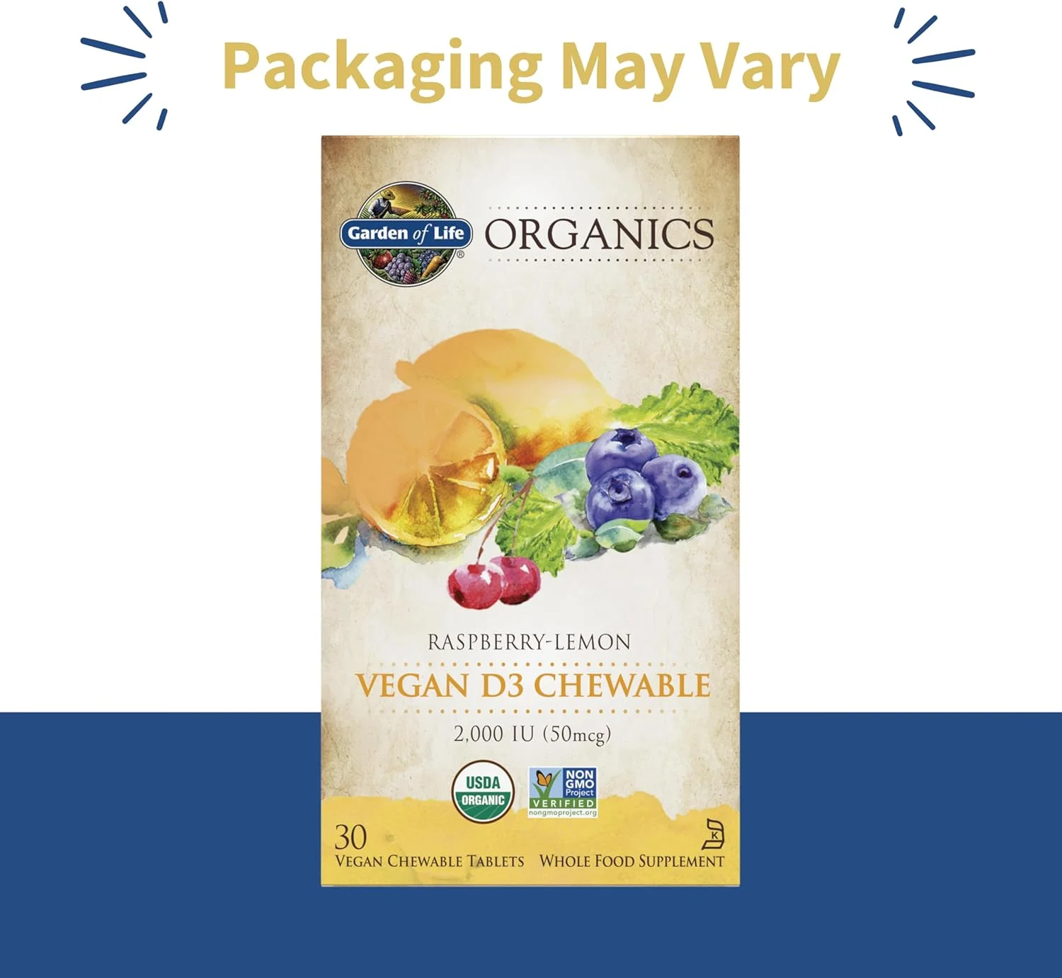 ویتامین D3 گاردن آف لایف - مکمل غذایی کامل ویتامین D ارگانیک و گیاهی برای سلامت استخوان و سیستم ایمنی، 2000 واحد بین المللی، طعم تمشک و لیمو، 30 قرص جویدنی ویتامین D3 گاردن آف لایف - مکمل غذایی کامل ویتامین D ارگانیک و گیاهی برای سلامت استخوان و سیستم ایمنی، 2000 واحد بین المللی، طعم تمشک و لیمو، 30 قرص جویدنی