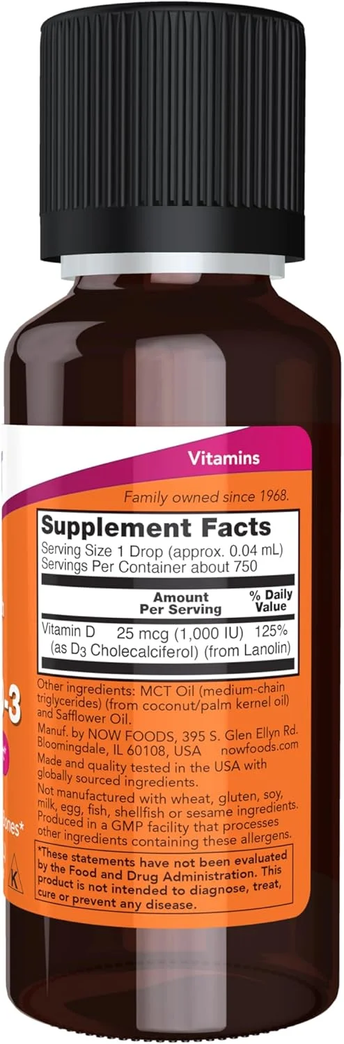 Now Foods Vitamin D-3 Liquid, Extra Strength 1 Fl. Oz. (1 Pack) Now Foods Vitamin D-3 Liquid, Extra Strength 1 Fl. Oz. (1 Pack)