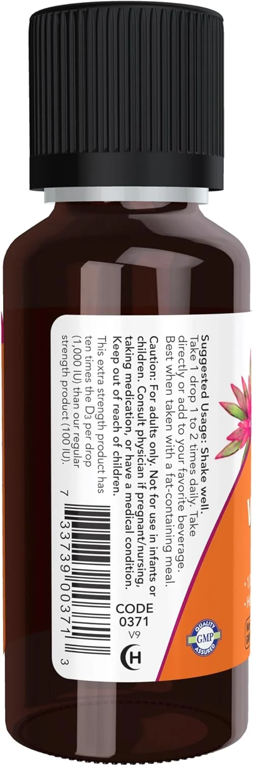 Now Foods Vitamin D-3 Liquid, Extra Strength 1 Fl. Oz. (1 Pack) Now Foods Vitamin D-3 Liquid, Extra Strength 1 Fl. Oz. (1 Pack)