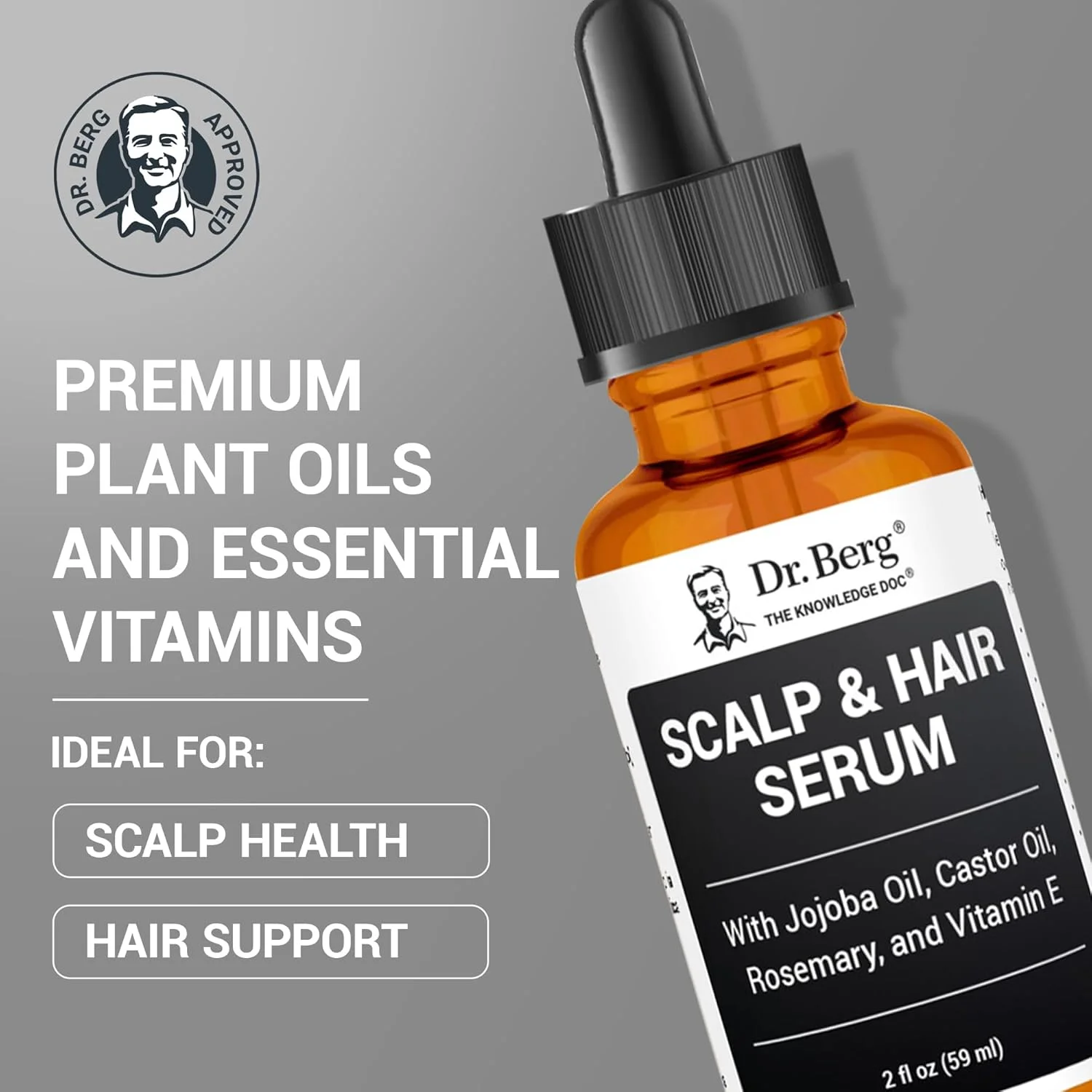 سرم مو و پوست سر دکتر برگ (فرمول بهبود یافته) حاوی ویتامین D3 و E - روغن موی فاقد پارابن و سولفات، تست شده بالینی برای زنان و مردان - حاوی روغن رزماری، روغن کرچک و روغن جوجوبا - 2 اونس مایع سرم مو و پوست سر دکتر برگ (فرمول بهبود یافته) حاوی ویتامین D3 و E - روغن موی فاقد پارابن و سولفات، تست شده بالینی برای زنان و مردان - حاوی روغن رزماری، روغن کرچک و روغن جوجوبا - 2 اونس مایع