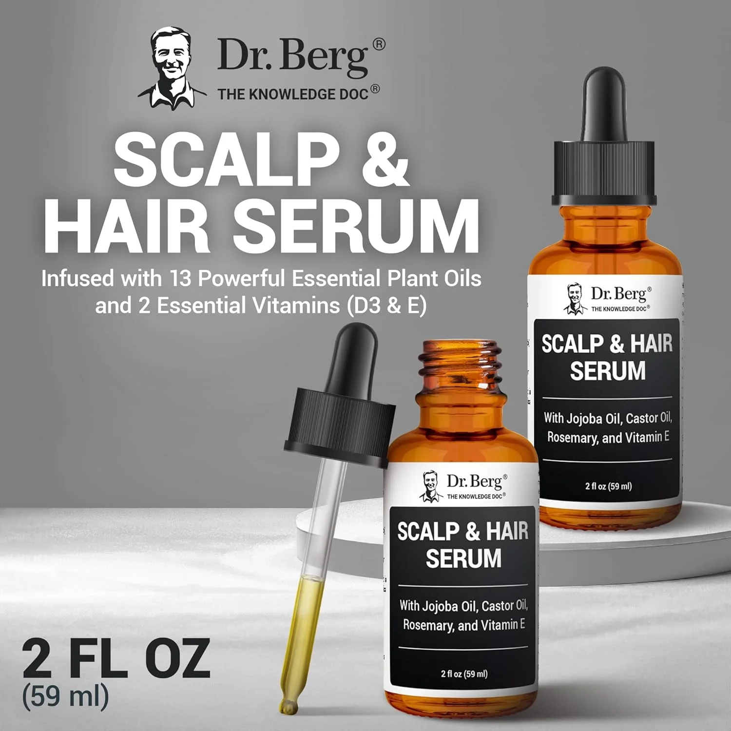 سرم مو و پوست سر دکتر برگ (فرمول بهبود یافته) حاوی ویتامین D3 و E - روغن موی فاقد پارابن و سولفات، تست شده بالینی برای زنان و مردان - حاوی روغن رزماری، روغن کرچک و روغن جوجوبا - 2 اونس مایع سرم مو و پوست سر دکتر برگ (فرمول بهبود یافته) حاوی ویتامین D3 و E - روغن موی فاقد پارابن و سولفات، تست شده بالینی برای زنان و مردان - حاوی روغن رزماری، روغن کرچک و روغن جوجوبا - 2 اونس مایع