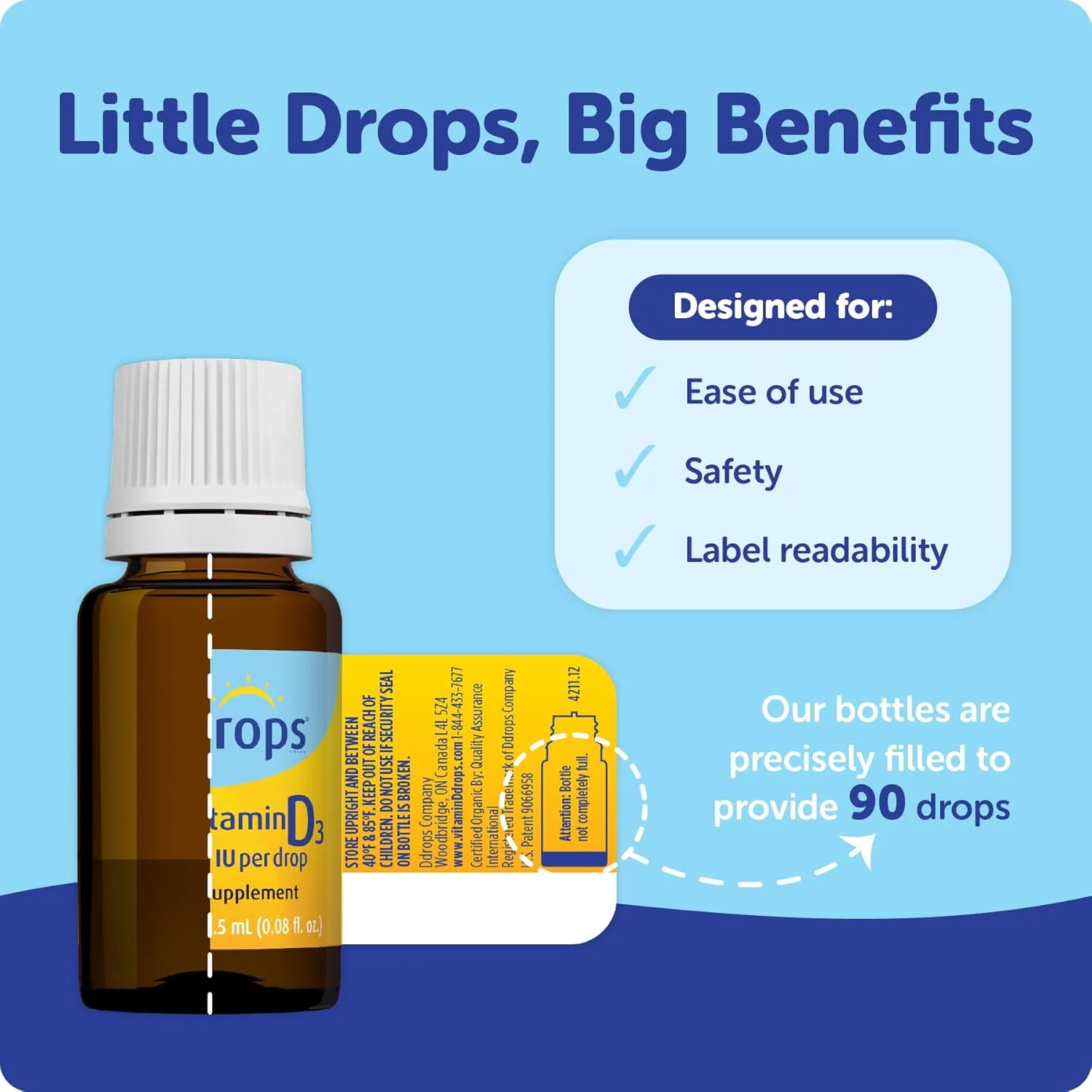 قطره ویتامین دی Ddrops Baby 400 IU، 90 قطره 2.5 میلی لیتر (0.08 fl. oz) قطره ویتامین دی Ddrops Baby 400 IU، 90 قطره 2.5 میلی لیتر (0.08 fl. oz)