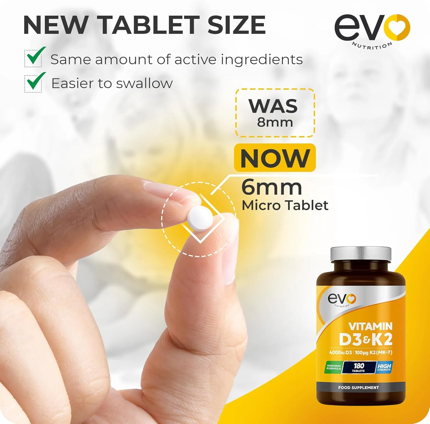 EVO NUTRITION ویتامین D3 4000iu و ویتامین K2 100ug (MK7) | 180 قرص گیاهی | روزانه 1 عدد | تامین 6 ماهه | ویتامین D3 و K2 با قدرت بالا | مکمل ویتامین D K2 | ساخت انگلستان EVO NUTRITION ویتامین D3 4000iu و ویتامین K2 100ug (MK7) | 180 قرص گیاهی | روزانه 1 عدد | تامین 6 ماهه | ویتامین D3 و K2 با قدرت بالا | مکمل ویتامین D K2 | ساخت انگلستان