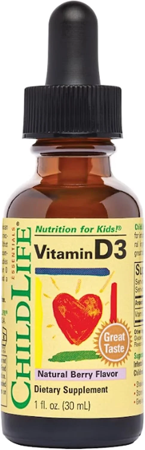 ویتامین D3 کودک ChildLife، طعم توت، بطری شیشه ای، 30 میلی لیتر ویتامین D3 کودک ChildLife، طعم توت، بطری شیشه ای، 30 میلی لیتر