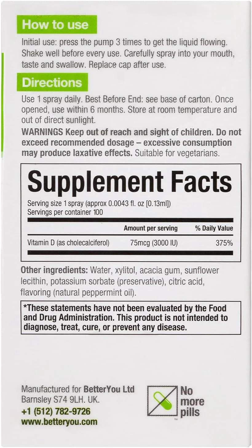 اسپری ویتامین D با دوز 3000 واحد بین المللی BETTERYOU Dlux اسپری ویتامین D با دوز 3000 واحد بین المللی BETTERYOU Dlux