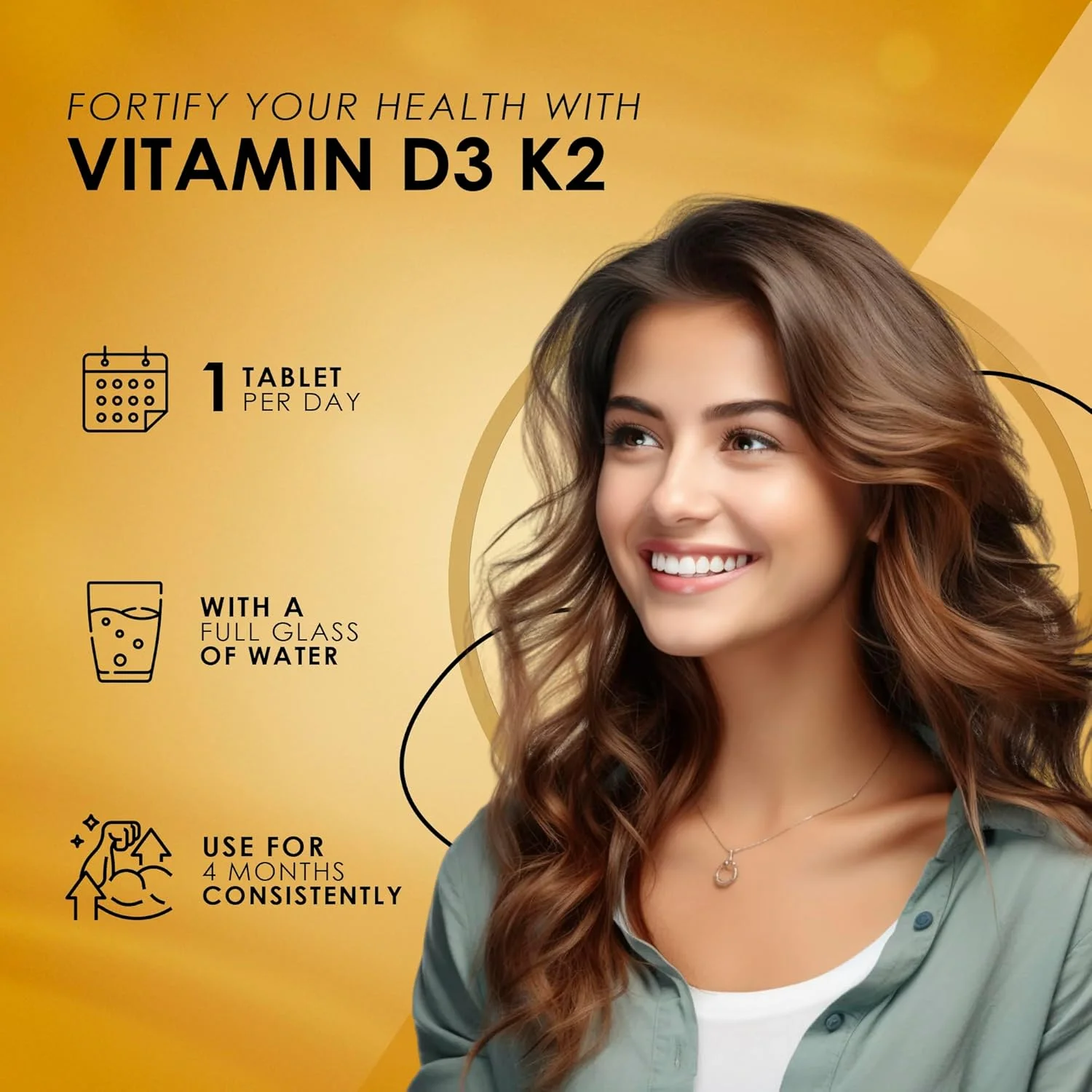 قرص های ویتامین D3 و K2 آمبروسیال 4000IU ویتامین D3 + 100 میکروگرم ویتامین K2 MK-7 برای استخوان ها و عضلات سالم و حمایت از سیستم ایمنی - 120 قرص قرص های ویتامین D3 و K2 آمبروسیال 4000IU ویتامین D3 + 100 میکروگرم ویتامین K2 MK-7 برای استخوان ها و عضلات سالم و حمایت از سیستم ایمنی - 120 قرص