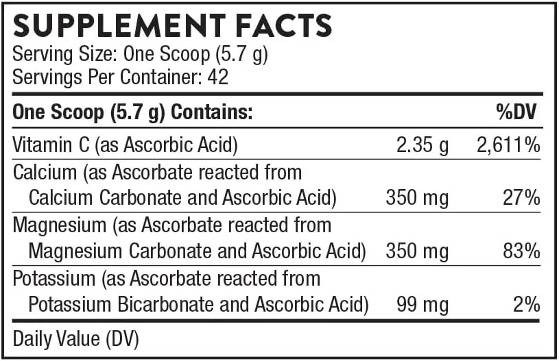 پودر ویتامین C بافر شده THORNE - ویتامین C (اسید آسکوربیک) به همراه کلسیم، منیزیم و پتاسیم - 231 گرم پودر ویتامین C بافر شده THORNE - ویتامین C (اسید آسکوربیک) به همراه کلسیم، منیزیم و پتاسیم - 231 گرم