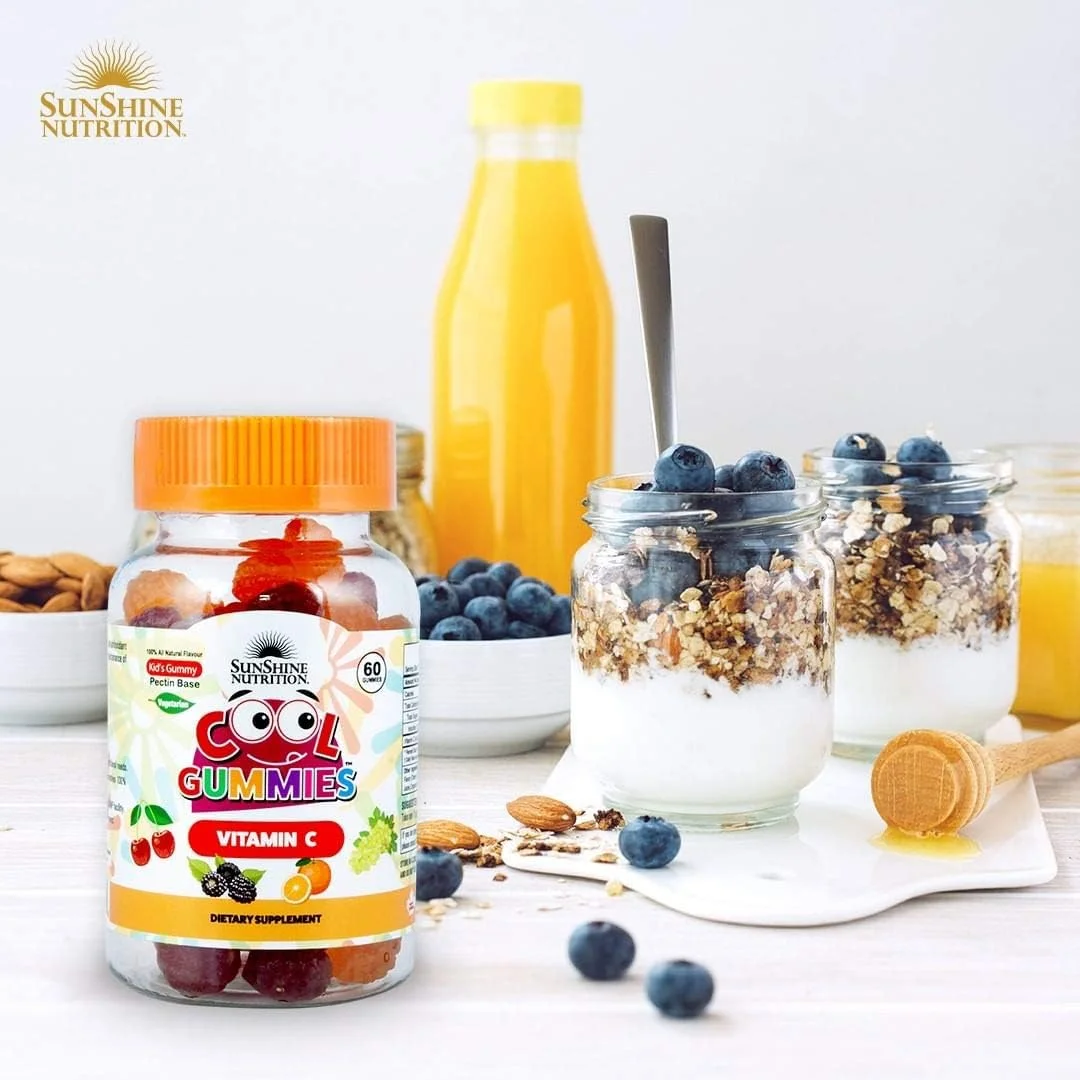 پاستیل ویتامین سی خنک سان شاین نوتریشن برای کودکان 120 عدد | طعم 100% طبیعی | بدون گلوتن پاستیل ویتامین سی خنک سان شاین نوتریشن برای کودکان 120 عدد | طعم 100% طبیعی | بدون گلوتن