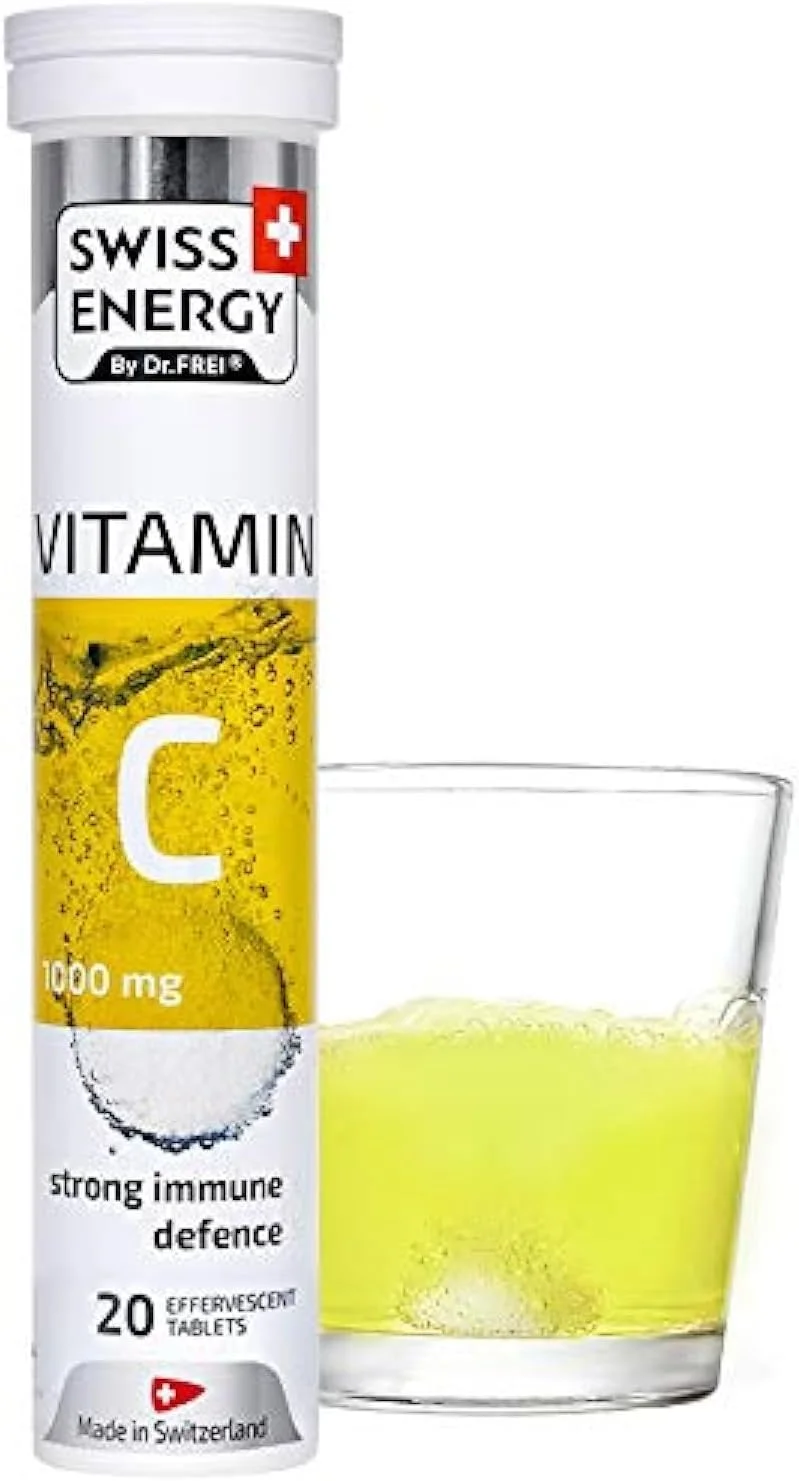 قرص جوشان ویتامین C 1000 میلی گرم دکتر فری، طعم لیمو، تقویت سیستم ایمنی، 20 عدد
