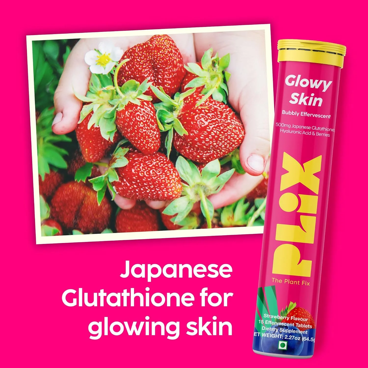 قرص گلوتاتیون PLIX - THE PLANT FIX با ویتامین C برای پوست شفاف و جوان (بسته 2 عددی، توت فرنگی) | 15 مکمل کلاژن | 500 میلی گرم ال-گلوتاتیون، ویتامین E و اسید هیالورونیک وگان قرص گلوتاتیون PLIX - THE PLANT FIX با ویتامین C برای پوست شفاف و جوان (بسته 2 عددی، توت فرنگی) | 15 مکمل کلاژن | 500 میلی گرم ال-گلوتاتیون، ویتامین E و اسید هیالورونیک وگان