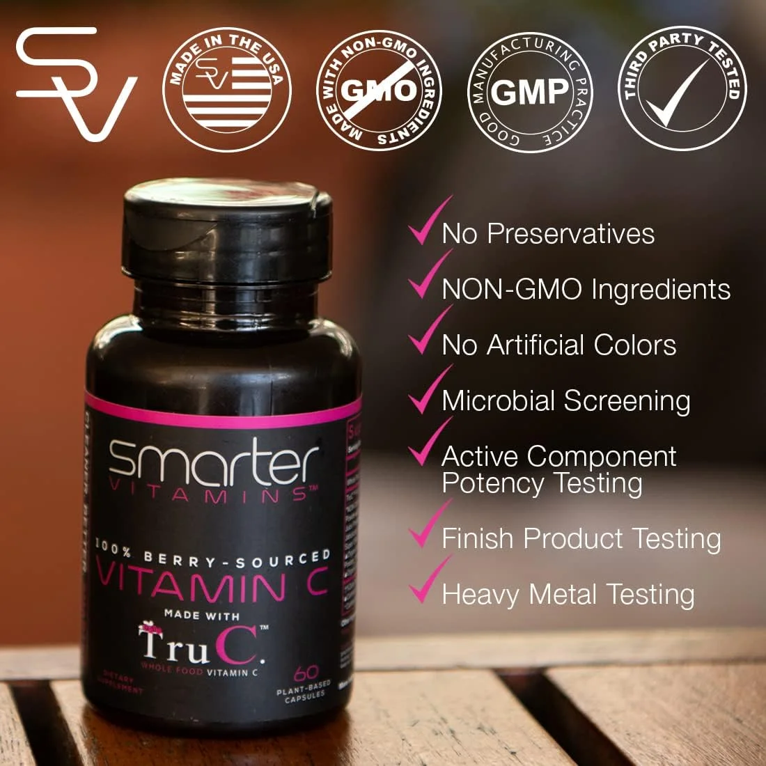 ویتامین C غذایی کامل خام SmarterVitamins - 100% منبع توت و طبیعی از توت های ارگانیک و غیر GMO، 60 کپسول گیاهی ویتامین C غذایی کامل خام SmarterVitamins - 100% منبع توت و طبیعی از توت های ارگانیک و غیر GMO، 60 کپسول گیاهی