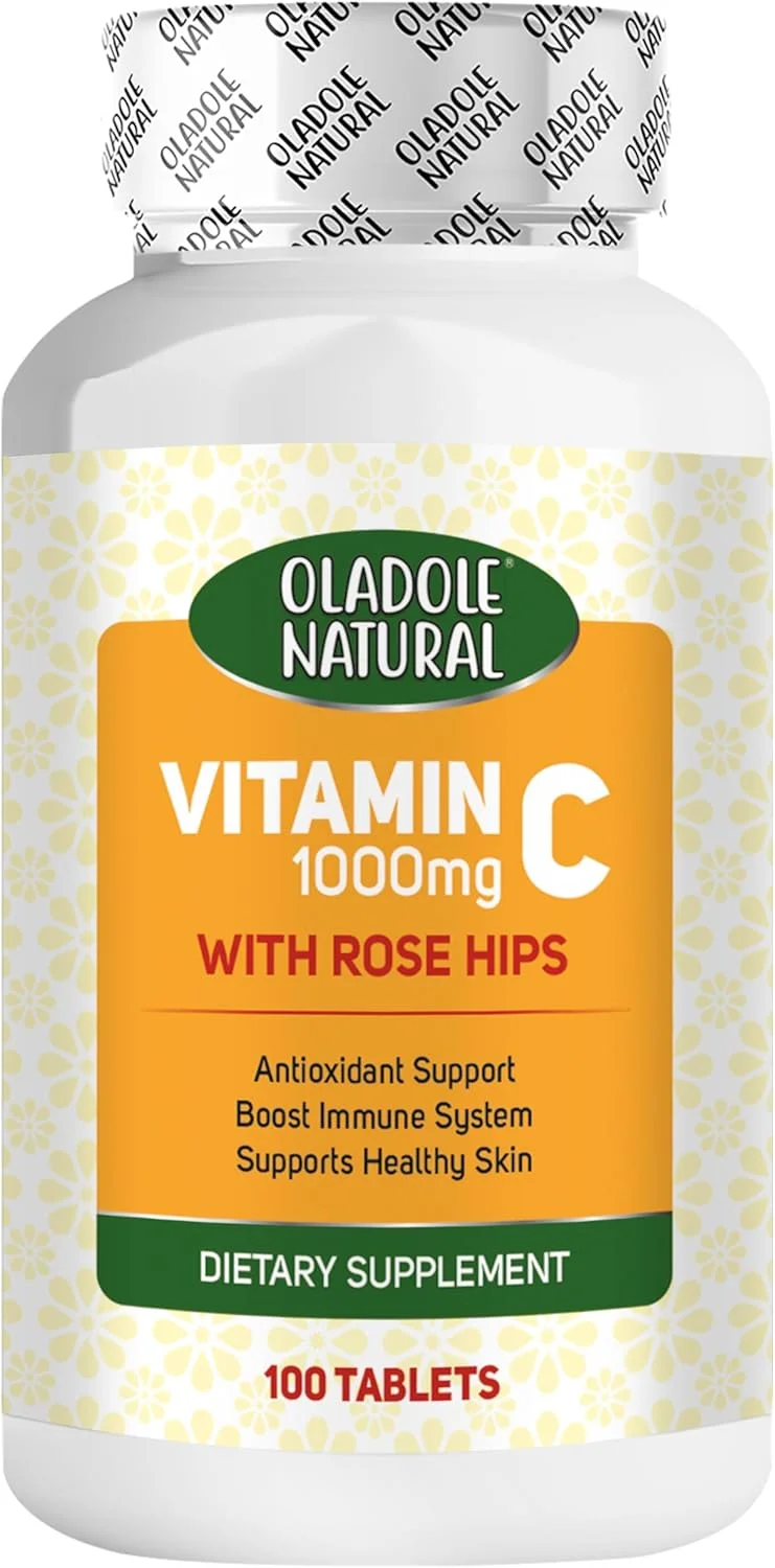 اولادول ویتامین C طبیعی با گل رز - 1000 میلی گرم (100 قرص) | پشتیبانی از سیستم ایمنی، آنتی اکسیدان قوی، افزایش تولید کلاژن، پشتیبانی از سلامت پوست، انرژی و سلامت قلب | غیر GMO، بدون گلوتن اولادول ویتامین C طبیعی با گل رز - 1000 میلی گرم (100 قرص) | پشتیبانی از سیستم ایمنی، آنتی اکسیدان قوی، افزایش تولید کلاژن، پشتیبانی از سلامت پوست، انرژی و سلامت قلب | غیر GMO، بدون گلوتن