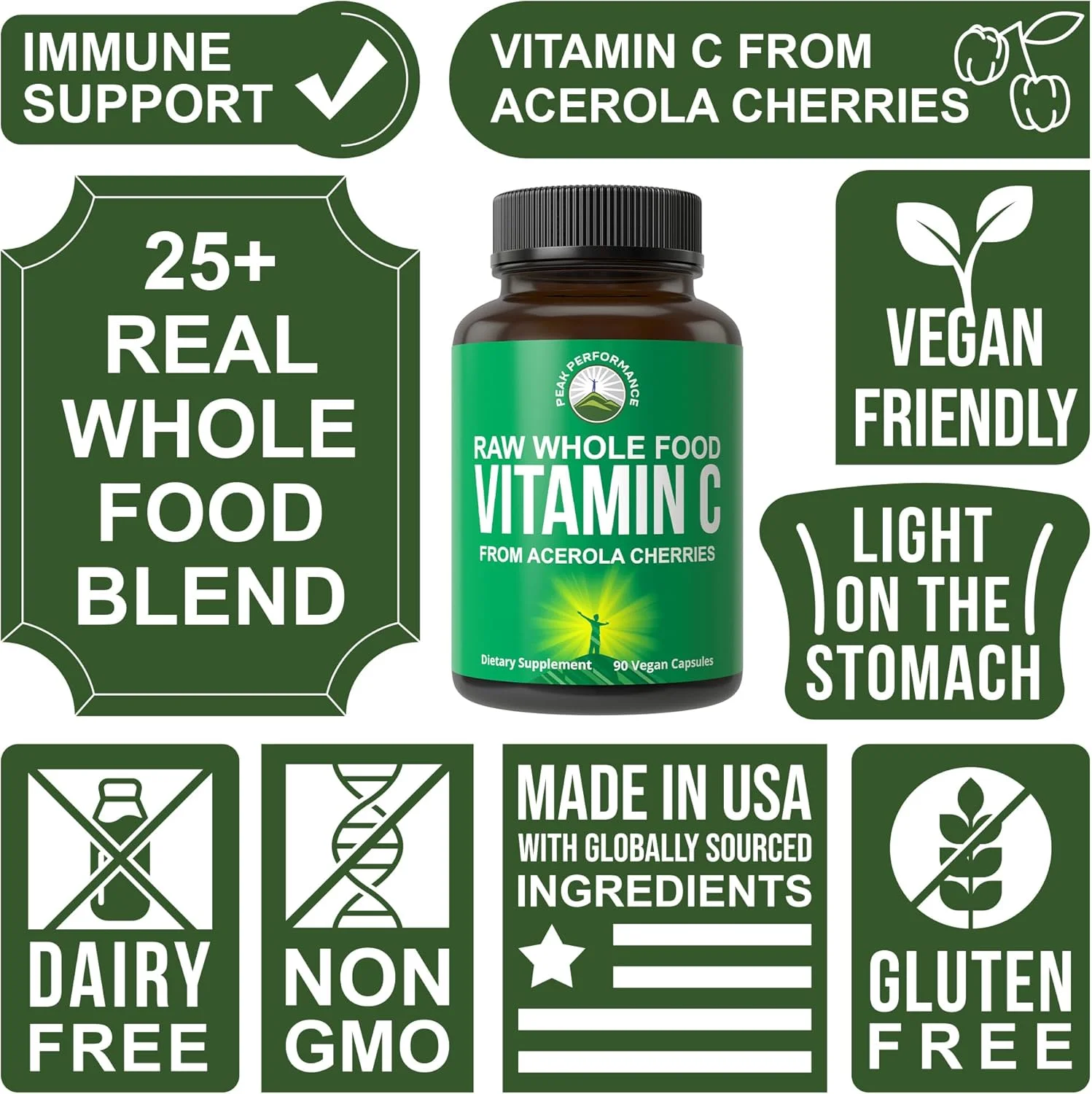 کپسول های ویتامین C طبیعی از گیلاس آسرولا برای حداکثر جذب از مواد غذایی کامل و خام. مکمل ویتامین C گیاهی با منبع ایالات متحده آمریکا، 90 عدد کپسول. هر وعده 500 میلی گرم یا 2 وعده 1000 میلی گرم کپسول های ویتامین C طبیعی از گیلاس آسرولا برای حداکثر جذب از مواد غذایی کامل و خام. مکمل ویتامین C گیاهی با منبع ایالات متحده آمریکا، 90 عدد کپسول. هر وعده 500 میلی گرم یا 2 وعده 1000 میلی گرم