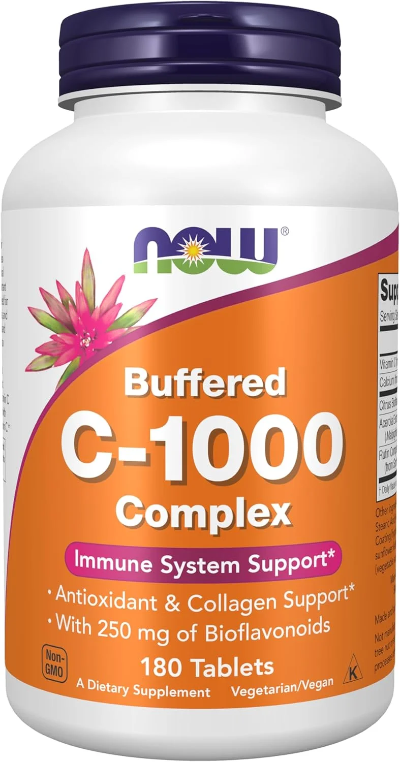 مکمل های غذایی NOW Foods، ویتامین C-1000 کمپلکس با 250 میلی گرم بیوفلاونوئید، بافر شده، محافظت آنتی اکسیدانی*، 180 قرص مکمل های غذایی NOW Foods، ویتامین C-1000 کمپلکس با 250 میلی گرم بیوفلاونوئید، بافر شده، محافظت آنتی اکسیدانی*، 180 قرص