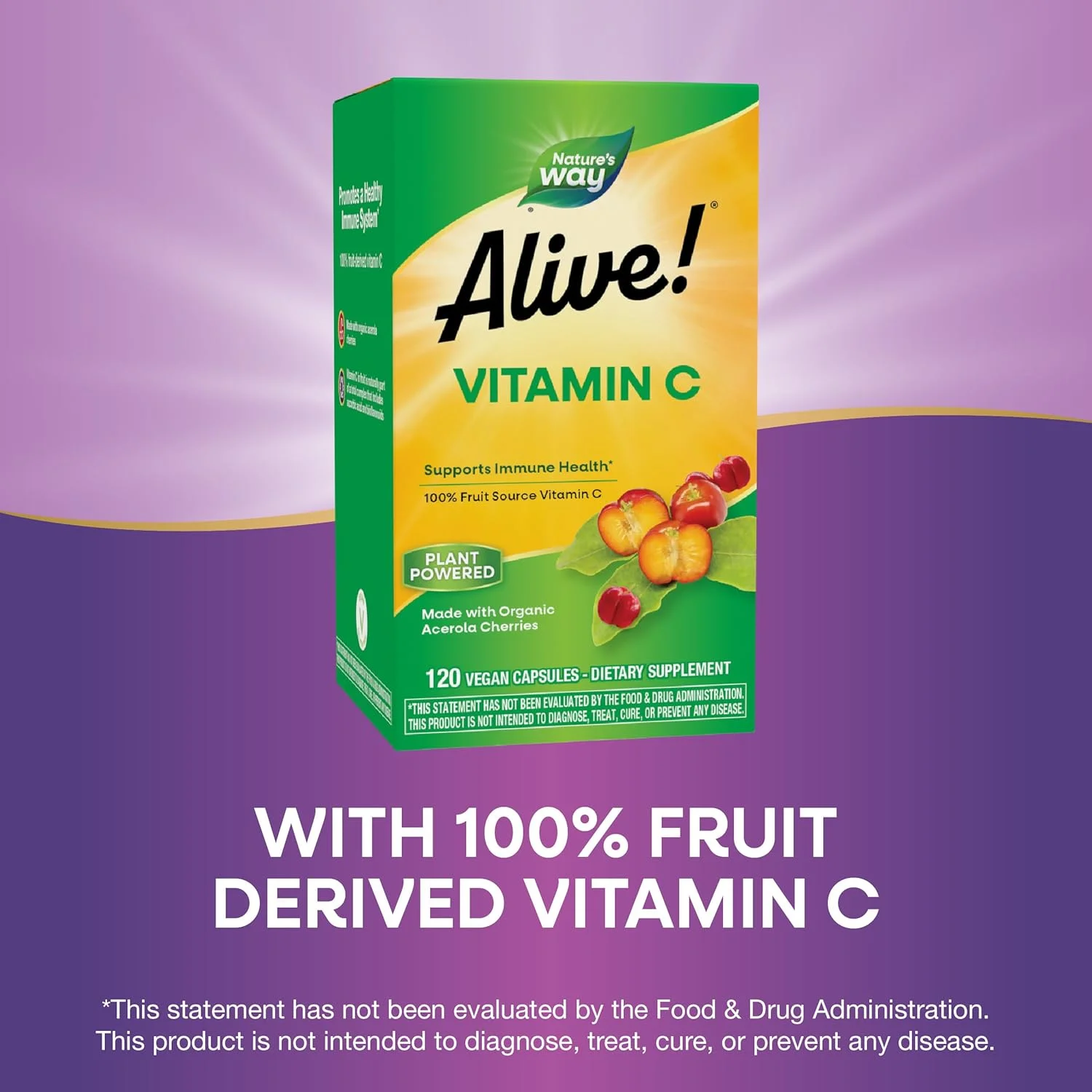 Nature's Way Alive! ویتامین C با منبع میوه، ساخته شده با آسرولا ارگانیک، 120 عدد Nature's Way Alive! ویتامین C با منبع میوه، ساخته شده با آسرولا ارگانیک، 120 عدد