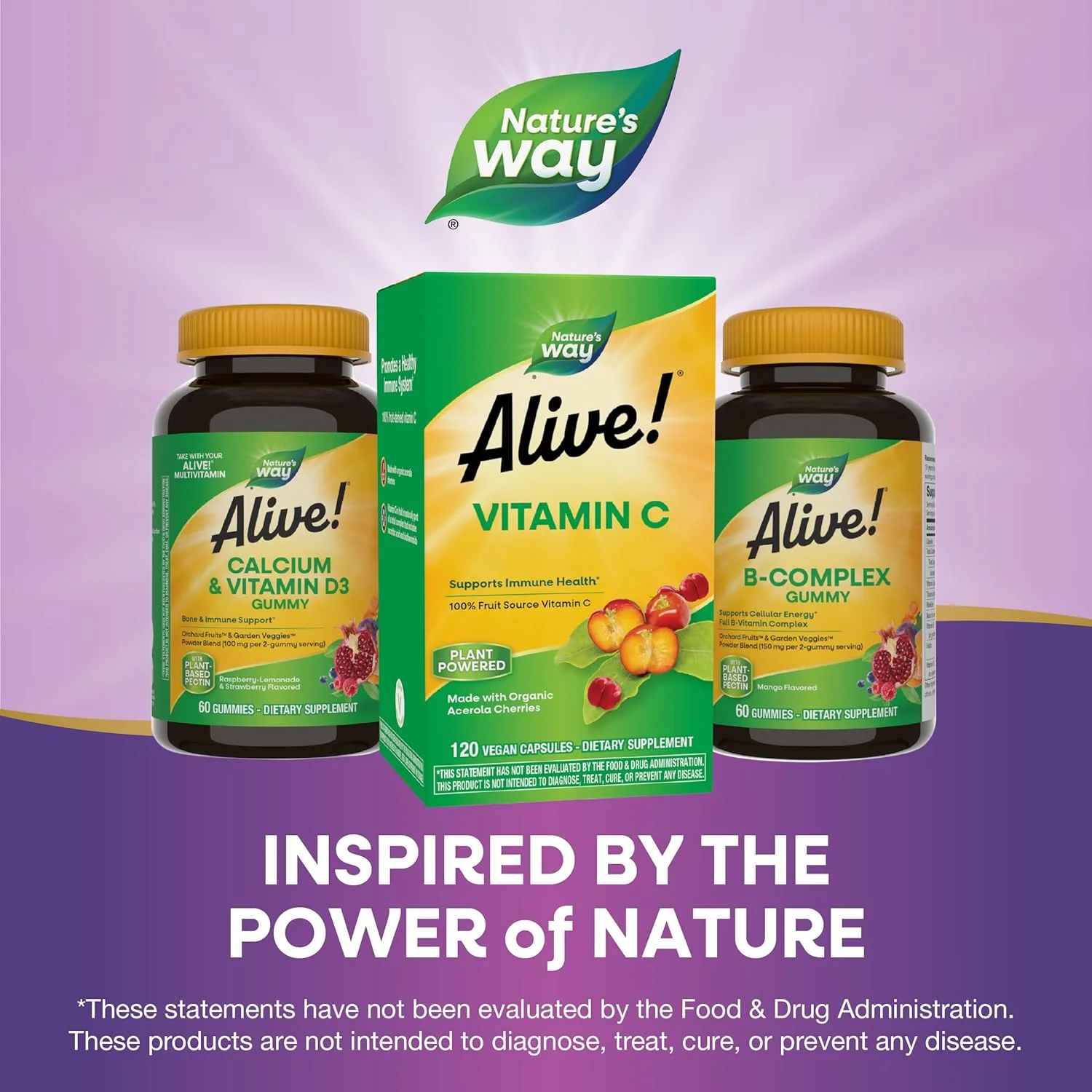 Nature's Way Alive! ویتامین C با منبع میوه، ساخته شده با آسرولا ارگانیک، 120 عدد Nature's Way Alive! ویتامین C با منبع میوه، ساخته شده با آسرولا ارگانیک، 120 عدد
