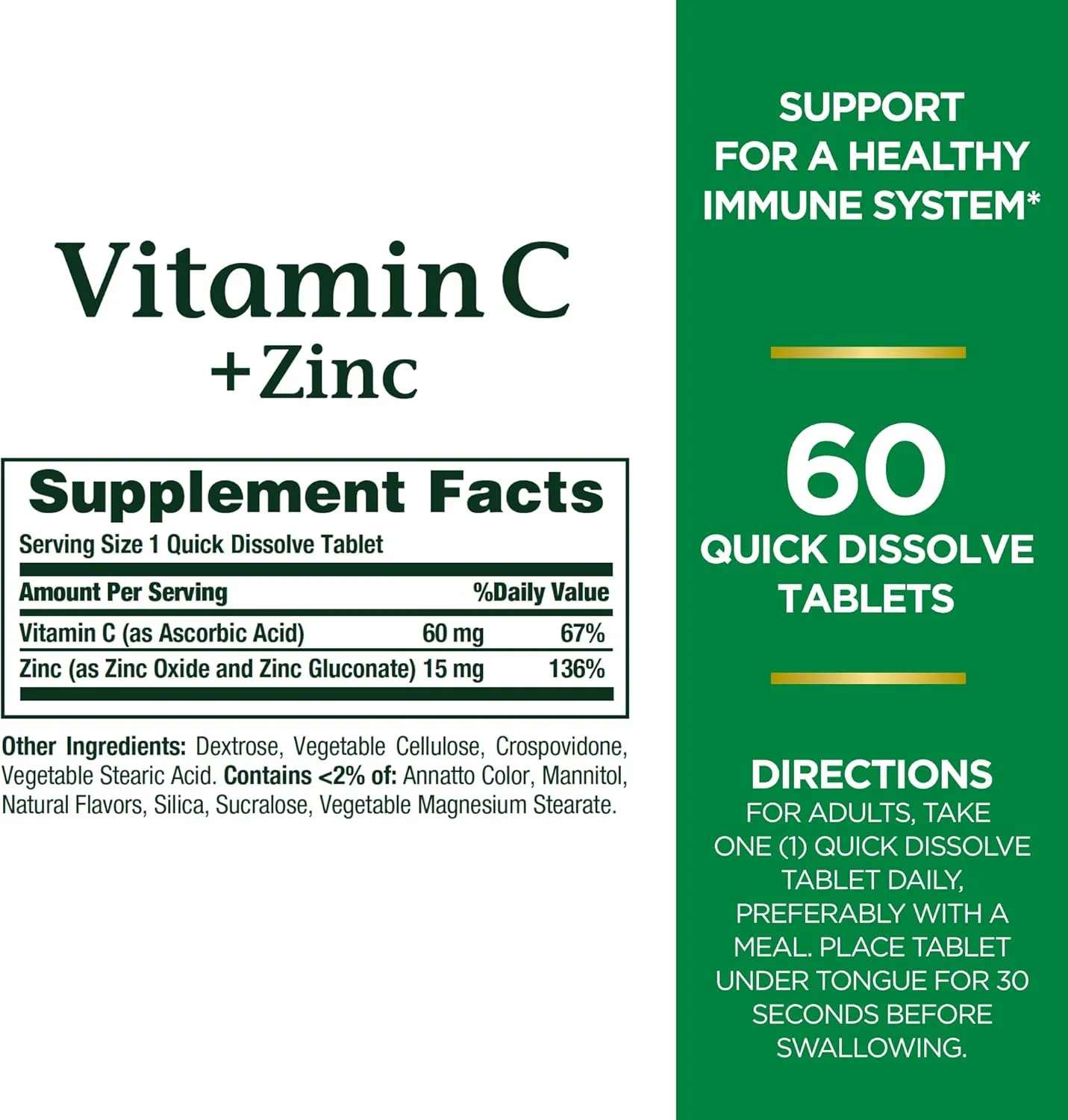 ویتامین C + زینک با قابلیت حل سریع Nature's Bounty