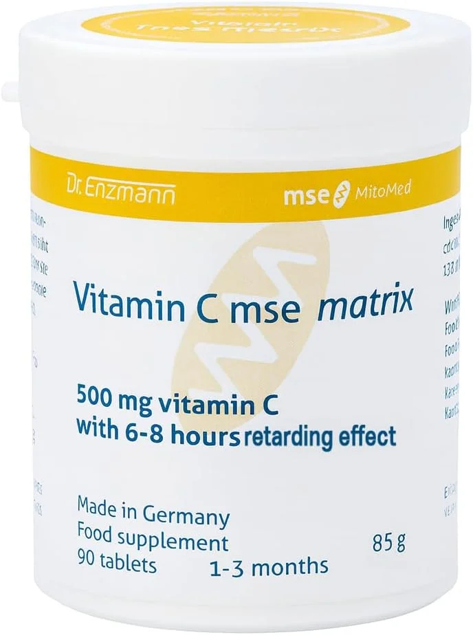 قرص های ویتامین C ماتریکس 500 میلی گرمی mse Pharmazeutika GmbH - رهش تاخیری 6 تا 8 ساعته - مکمل غذایی - پشتیبانی از سیستم ایمنی سالم - ساخت آلمان (90 قرص)