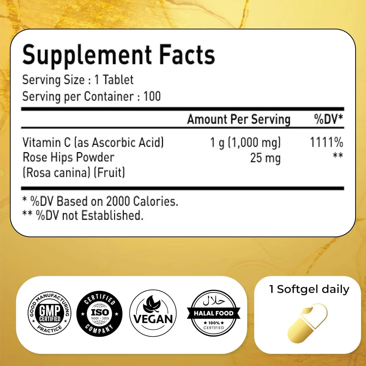 Natrolina Vitamin C 1000 mg with Rose Hips 100 Tablets Vegan | Antioxidant Protection, Boost Immune System & Supports Healthy Skin | 100 Days Supply Ascorbic Acid Vitamin C Supplement for Men Women Natrolina Vitamin C 1000 mg with Rose Hips 100 Tablets Vegan | Antioxidant Protection, Boost Immune System & Supports Healthy Skin | 100 Days Supply Ascorbic Acid Vitamin C Supplement for Men Women