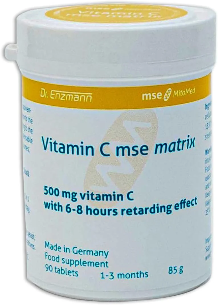 قرص های ویتامین C ماتریکس 500 میلی گرمی mse Pharmazeutika GmbH - رهش تاخیری 6 تا 8 ساعته - مکمل غذایی - پشتیبانی از سیستم ایمنی سالم - ساخت آلمان (90 قرص) قرص های ویتامین C ماتریکس 500 میلی گرمی mse Pharmazeutika GmbH - رهش تاخیری 6 تا 8 ساعته - مکمل غذایی - پشتیبانی از سیستم ایمنی سالم - ساخت آلمان (90 قرص)