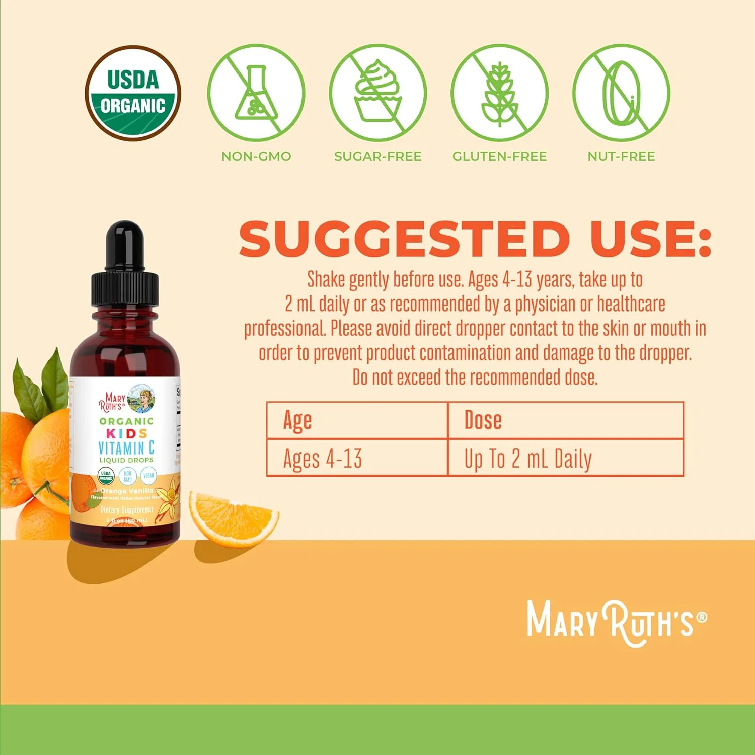 قطره ویتامین C ارگانیک کودکان MaryRuth Organics | مکمل ویتامین C وگان برای سنین 4-13 سال | حمایت از سیستم ایمنی و سلامت کلی | ویتامین C از عصاره میوه آسرولا | 2oz قطره ویتامین C ارگانیک کودکان MaryRuth Organics | مکمل ویتامین C وگان برای سنین 4-13 سال | حمایت از سیستم ایمنی و سلامت کلی | ویتامین C از عصاره میوه آسرولا | 2oz