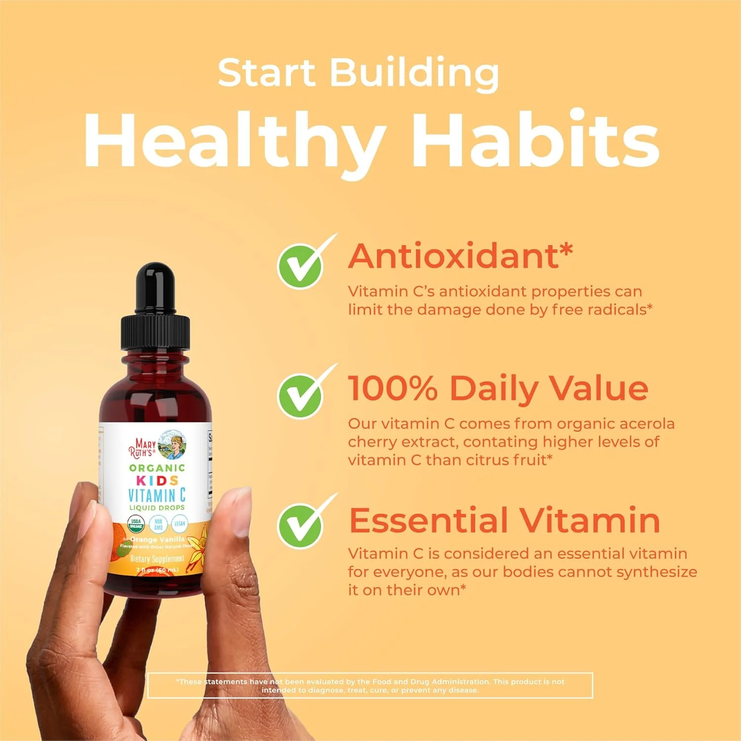 قطره ویتامین C ارگانیک کودکان MaryRuth Organics | مکمل ویتامین C وگان برای سنین 4-13 سال | حمایت از سیستم ایمنی و سلامت کلی | ویتامین C از عصاره میوه آسرولا | 2oz قطره ویتامین C ارگانیک کودکان MaryRuth Organics | مکمل ویتامین C وگان برای سنین 4-13 سال | حمایت از سیستم ایمنی و سلامت کلی | ویتامین C از عصاره میوه آسرولا | 2oz