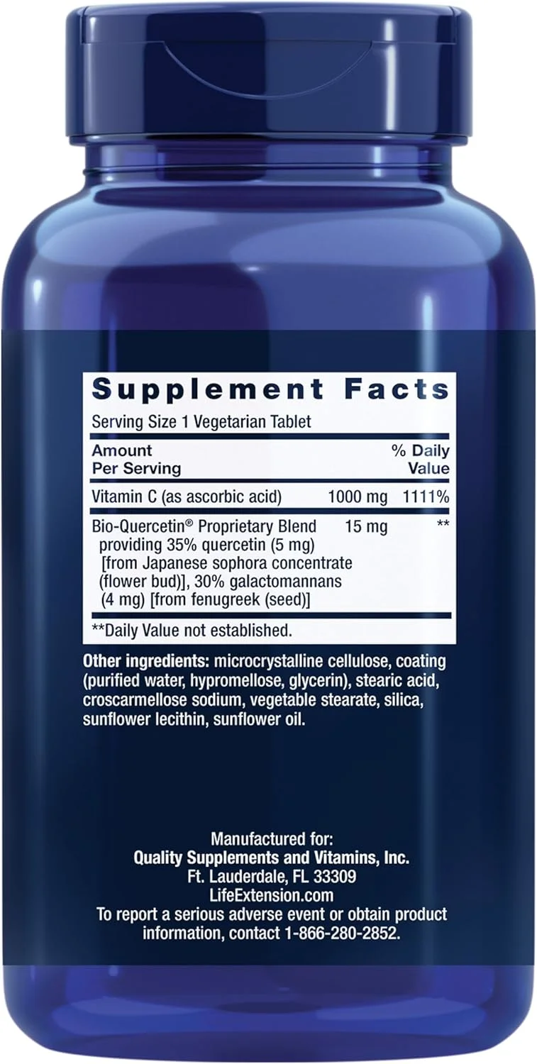 ویتامین C و Bio-Quercetin Phytosome لایف اکستنشن - برای حمایت از سیستم ایمنی و ضد پیری - تقویت تشکیل کلاژن و جذب آهن - بدون گلوتن، غیر GMO - 250 قرص گیاهی ویتامین C و Bio-Quercetin Phytosome لایف اکستنشن - برای حمایت از سیستم ایمنی و ضد پیری - تقویت تشکیل کلاژن و جذب آهن - بدون گلوتن، غیر GMO - 250 قرص گیاهی