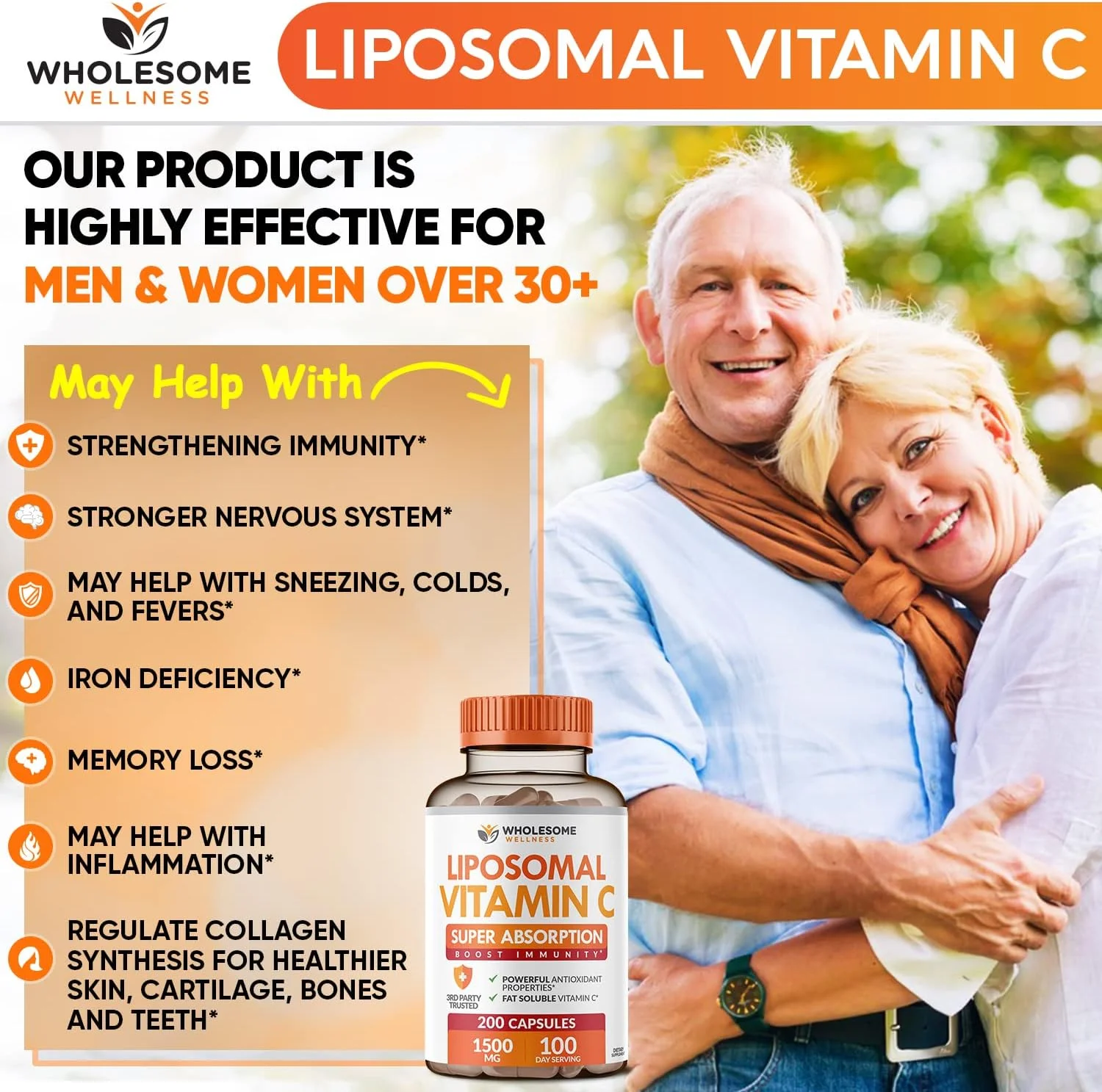 Liposomal Vitamin C Capsules (200 Pills 1500mg Buffered) High Absorption VIT C, Immune System & Collagen Booster, High Dose Fat Soluble Immunity Support Ascorbic Acid Supplement, Natural Vegan Liposomal Vitamin C Capsules (200 Pills 1500mg Buffered) High Absorption VIT C, Immune System & Collagen Booster, High Dose Fat Soluble Immunity Support Ascorbic Acid Supplement, Natural Vegan