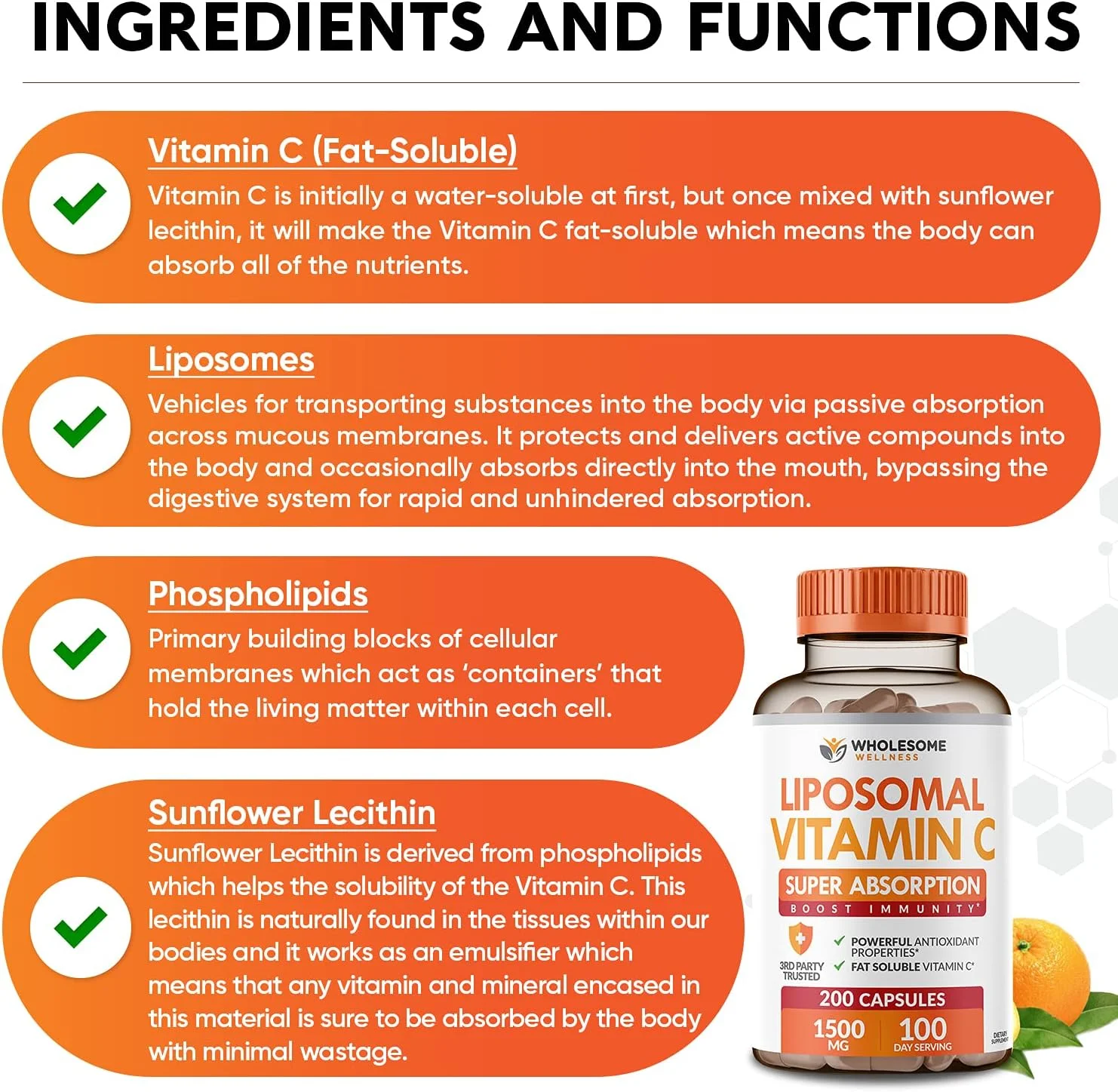 Liposomal Vitamin C Capsules (200 Pills 1500mg Buffered) High Absorption VIT C, Immune System & Collagen Booster, High Dose Fat Soluble Immunity Support Ascorbic Acid Supplement, Natural Vegan Liposomal Vitamin C Capsules (200 Pills 1500mg Buffered) High Absorption VIT C, Immune System & Collagen Booster, High Dose Fat Soluble Immunity Support Ascorbic Acid Supplement, Natural Vegan