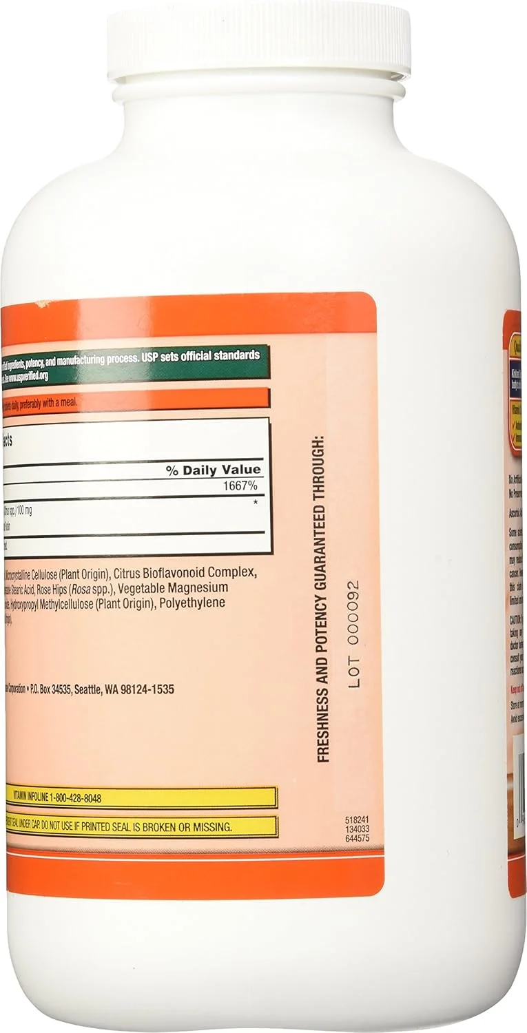 قرص ویتامین C Kirkland Signature به همراه گل رز، 500 عدد قرص ویتامین C Kirkland Signature به همراه گل رز، 500 عدد