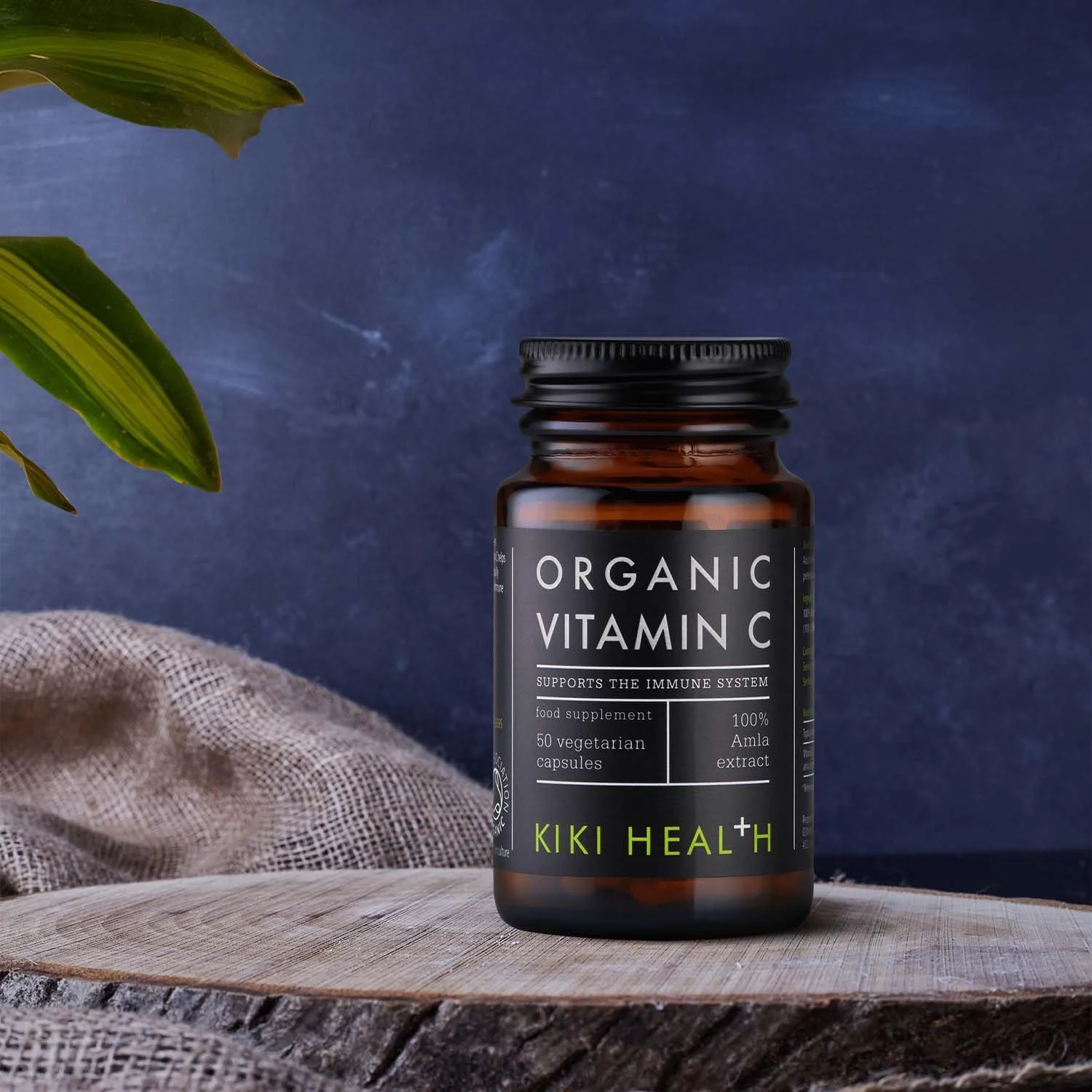 مکمل ویتامین C گیاهی ارگانیک Kiki Health | حاوی مواد مغذی ضروری برای حمایت از سیستم ایمنی | تقویت سلامت پوست و تولید کلاژن | 50 کپسول گیاهی