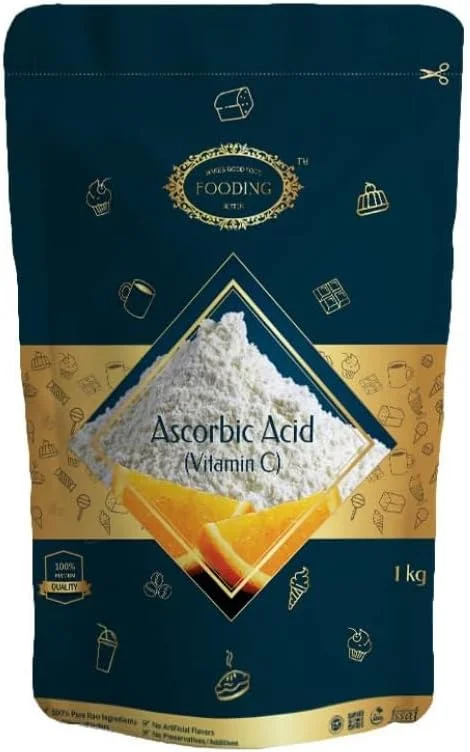 Fooding 100% Pure Organic Vitamin C Powder (L-Ascorbic Acid), 1Kg, For Immunity booster, Skin cell Protection, Skin Care Serum Making, collagen Booster (Food Grade, Vegan, Non GMO)