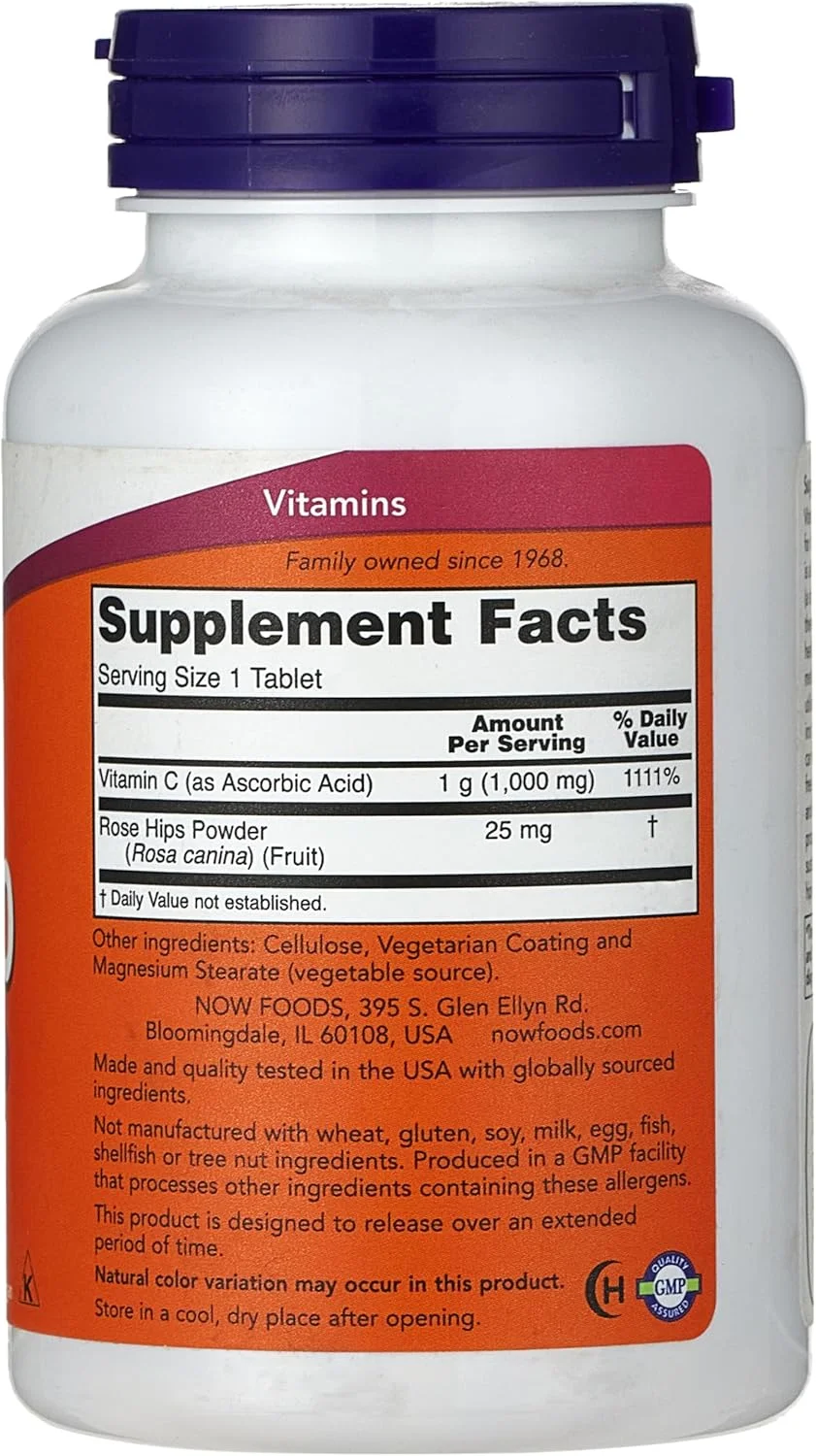 Now Foods ویتامین C-1000 به همراه گل رز - 100 عدد قرص