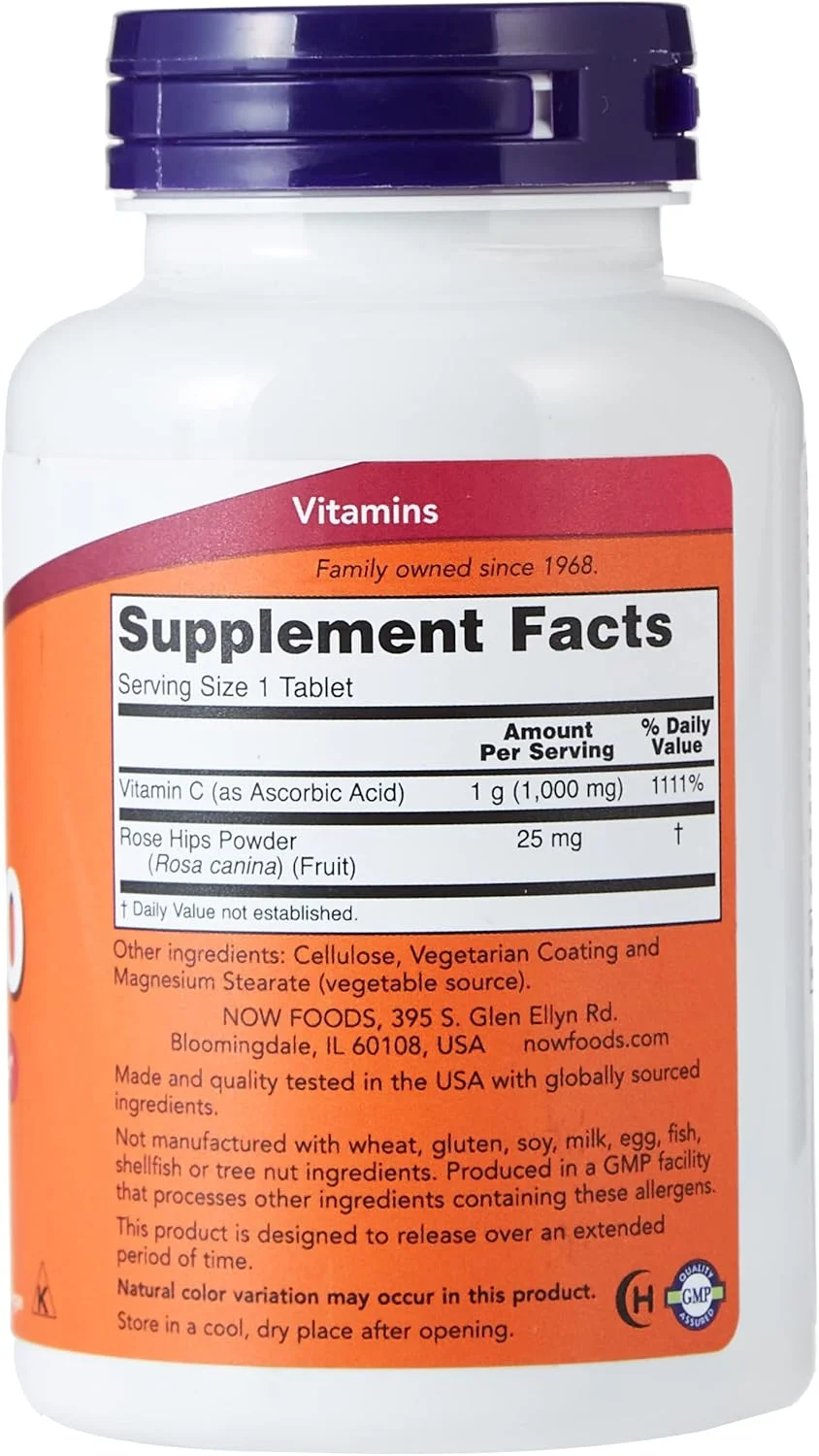 Now Foods ویتامین C-1000 به همراه گل رز - 100 عدد قرص