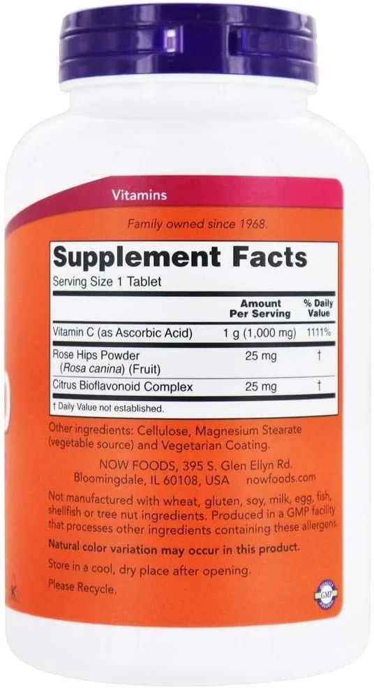 قرص ویتامین C 1000 Now Foods به همراه گل رز و بیوفلاونوئیدها، 250 عدد قرص ویتامین C 1000 Now Foods به همراه گل رز و بیوفلاونوئیدها، 250 عدد