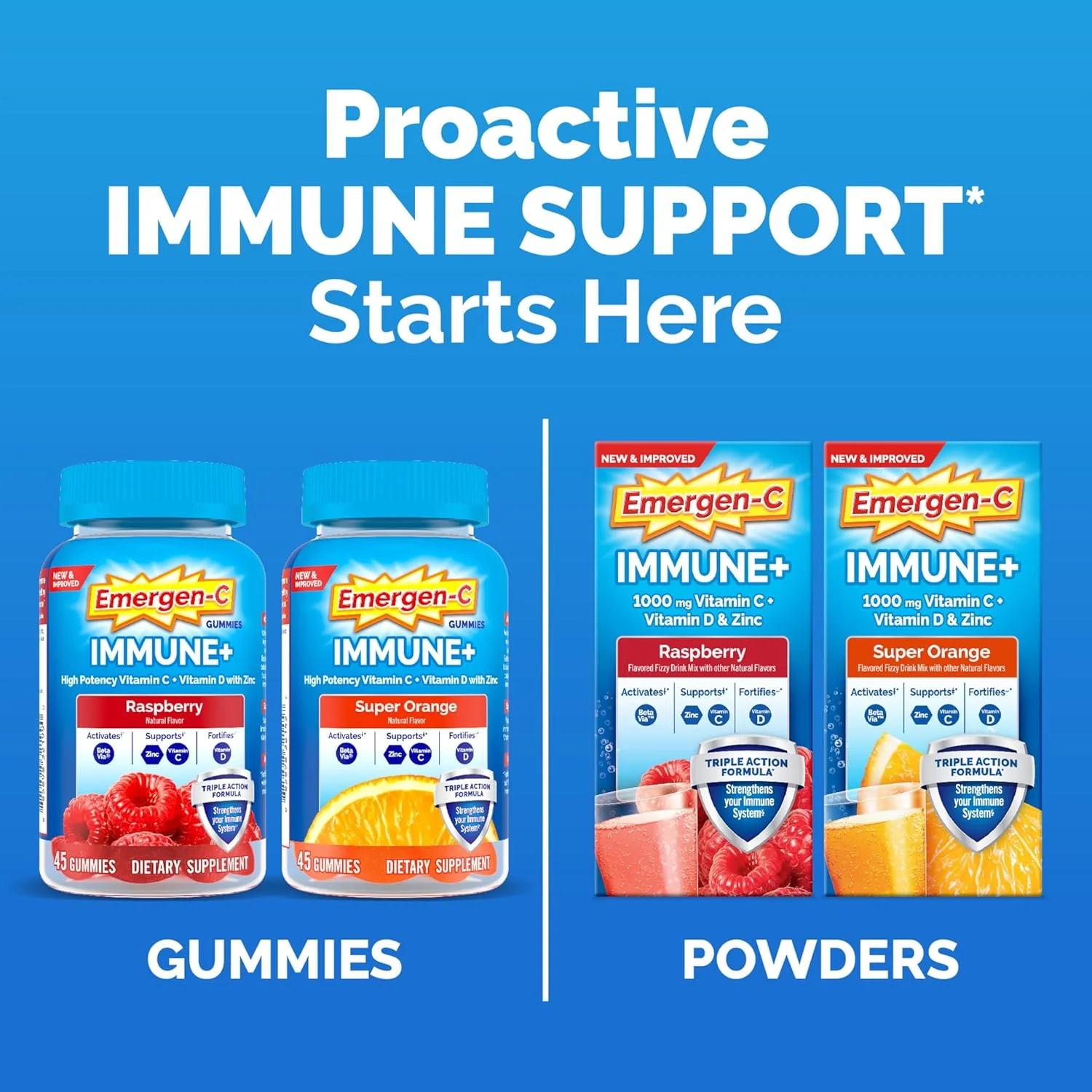 پودر ویتامین C 1000 میلی گرمی Emergen-C Immune+، حاوی ویتامین D، روی، آنتی اکسیدان ها و الکترولیت ها برای ایمنی، مکمل غذایی برای حمایت از سیستم ایمنی، طعم پرتقال فوق العاده - 30 عدد/ تامین یک ماهه پودر ویتامین C 1000 میلی گرمی Emergen-C Immune+، حاوی ویتامین D، روی، آنتی اکسیدان ها و الکترولیت ها برای ایمنی، مکمل غذایی برای حمایت از سیستم ایمنی، طعم پرتقال فوق العاده - 30 عدد/ تامین یک ماهه