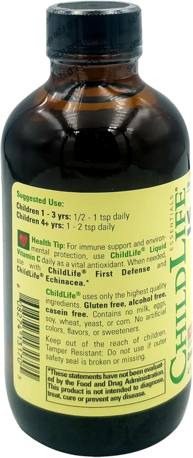ویتامین C مایع کودک Childlife Essentials، تغذیه برای حمایت از سیستم ایمنی کودکان - طعم پرتقال طبیعی. 118 میلی لیتر ویتامین C مایع کودک Childlife Essentials، تغذیه برای حمایت از سیستم ایمنی کودکان - طعم پرتقال طبیعی. 118 میلی لیتر