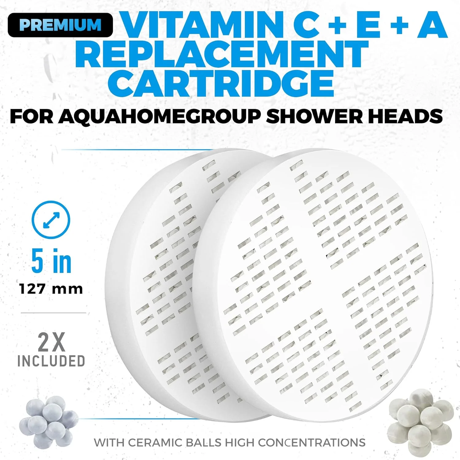 AquaHomeGroup 20-Stage Shower Filter Replacement Cartridge & Vitamin C + E + A Cartridges (2-Pack, No Housing) - Improve Shower Water Quality and Promote Healthier Skin and Hair AquaHomeGroup 20-Stage Shower Filter Replacement Cartridge & Vitamin C + E + A Cartridges (2-Pack, No Housing) - Improve Shower Water Quality and Promote Healthier Skin and Hair