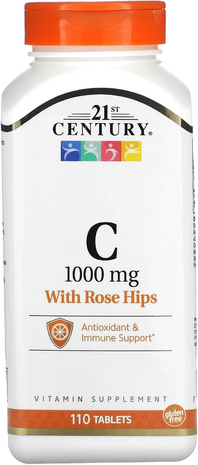 21st Century Vitamin C, with Rose Hips, 1000mg, 110 Tablets
