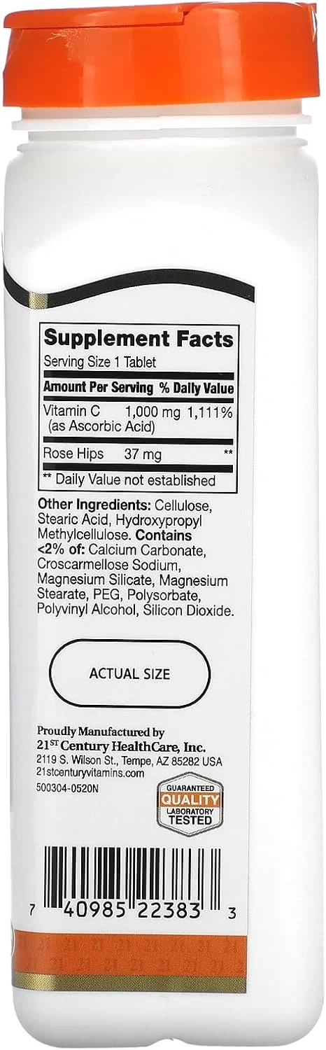 21st Century Vitamin C, with Rose Hips, 1000mg, 110 Tablets 21st Century Vitamin C, with Rose Hips, 1000mg, 110 Tablets