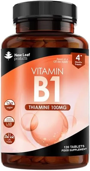 Vitamin B1 Thiamine Supplement 100mg (4 Months Value Supply) Thiamine Vitamin B1 High Strength – Heart Health, Healthy Nervous System, Immune Health, Energy Release Vegan, Gluten-Free, UK,120 Tablets Vitamin B1 Thiamine Supplement 100mg (4 Months Value Supply) Thiamine Vitamin B1 High Strength – Heart Health, Healthy Nervous System, Immune Health, Energy Release Vegan, Gluten-Free, UK,120 Tablets