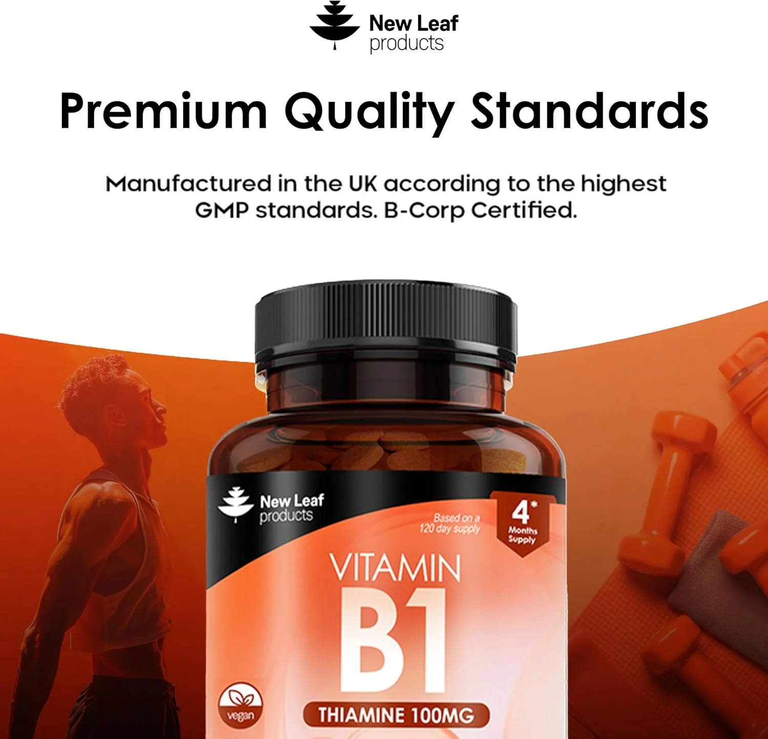 Vitamin B1 Thiamine Supplement 100mg (4 Months Value Supply) Thiamine Vitamin B1 High Strength – Heart Health, Healthy Nervous System, Immune Health, Energy Release Vegan, Gluten-Free, UK,120 Tablets Vitamin B1 Thiamine Supplement 100mg (4 Months Value Supply) Thiamine Vitamin B1 High Strength – Heart Health, Healthy Nervous System, Immune Health, Energy Release Vegan, Gluten-Free, UK,120 Tablets