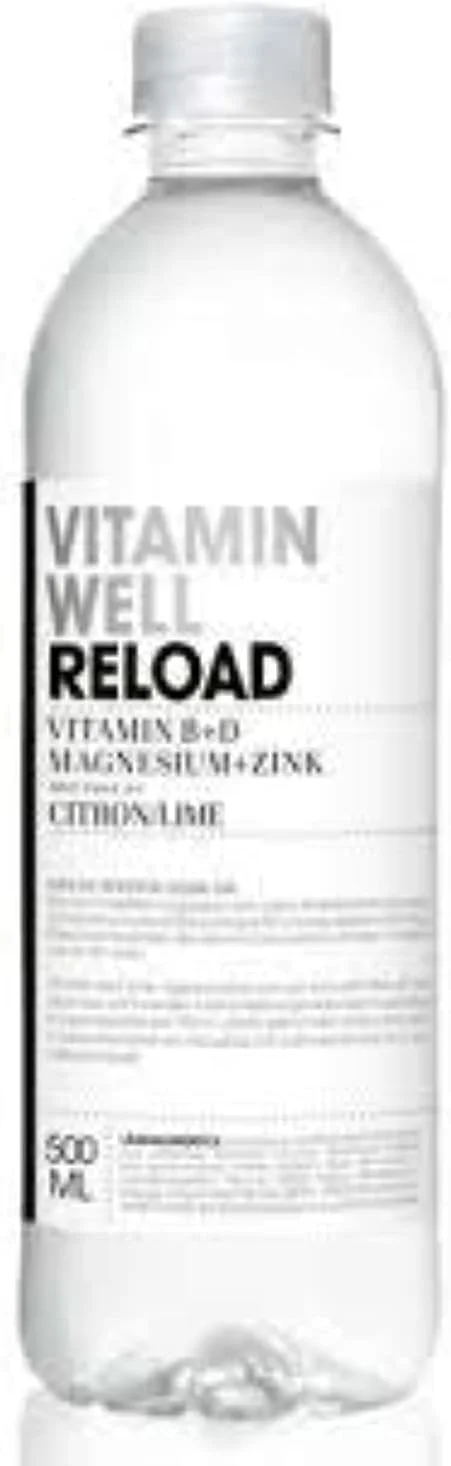 Vitamin Well Reload Lemon/Lime Vitamin B + D Magnesium + Zinc (VW RELOAD 500ML, Pack of 12) Package design may vary Vitamin Well Reload Lemon/Lime Vitamin B + D Magnesium + Zinc (VW RELOAD 500ML, Pack of 12) Package design may vary